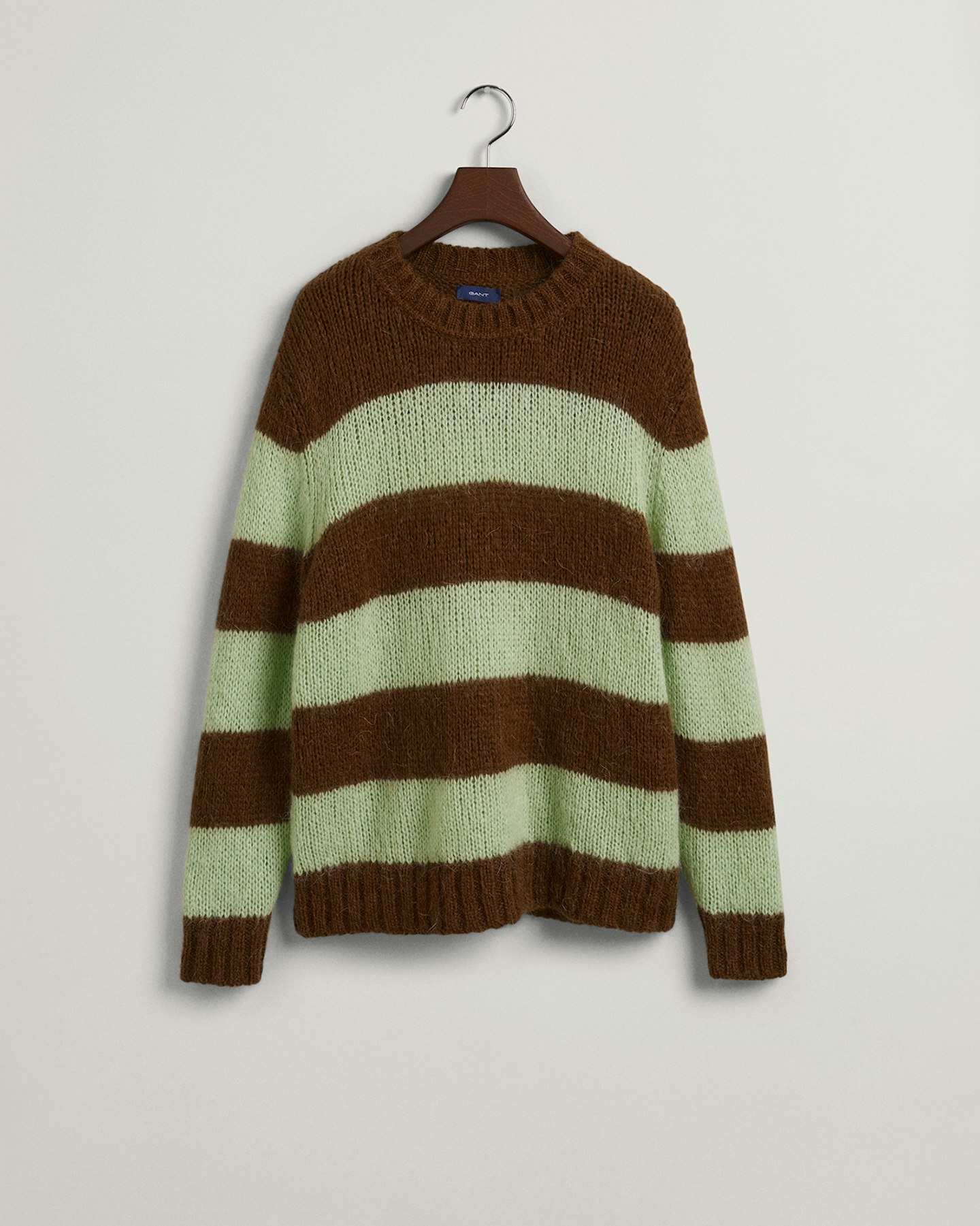 Mohair Striped Crew Neck Sweater