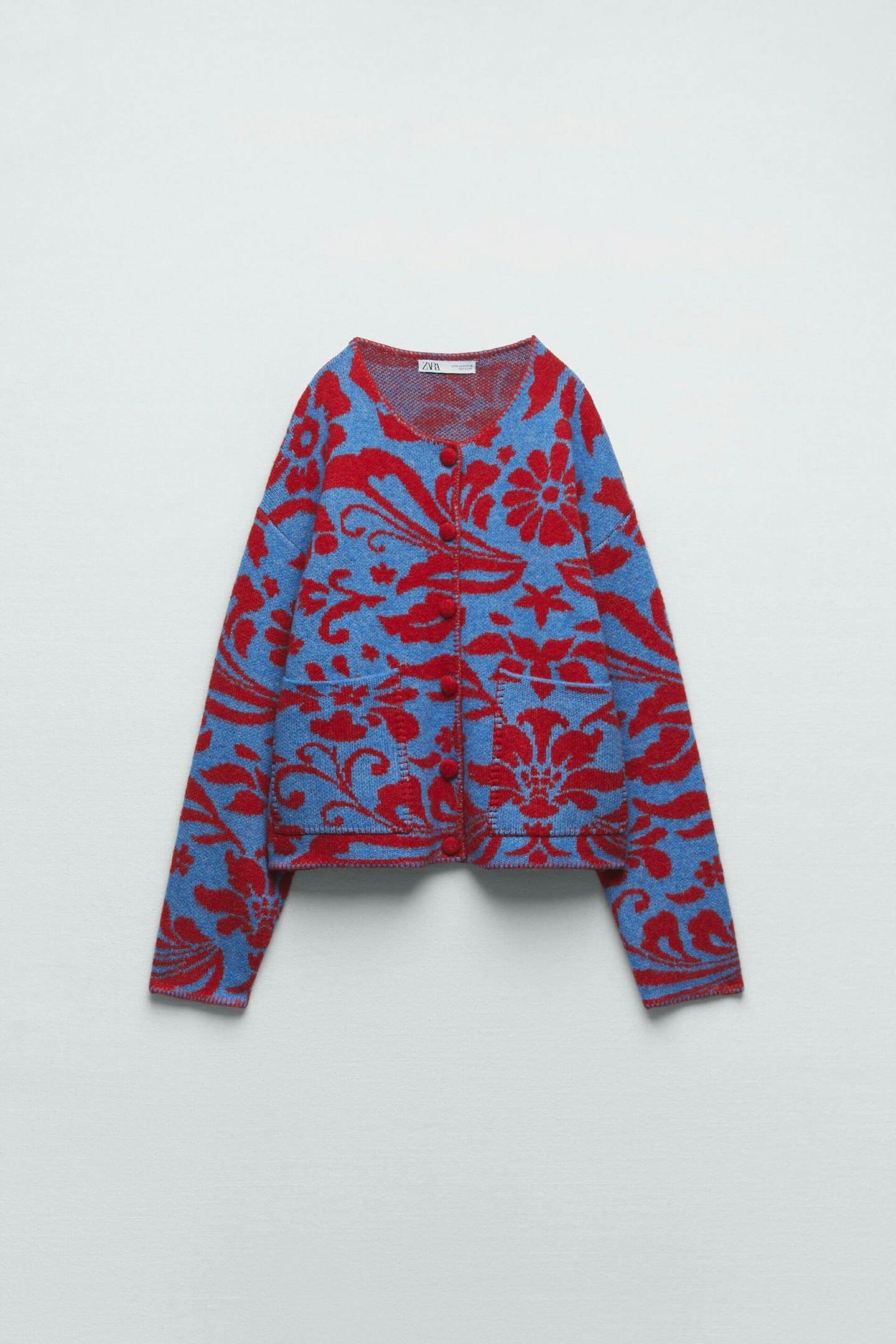 Zara, Jacquard Knit Cardigan