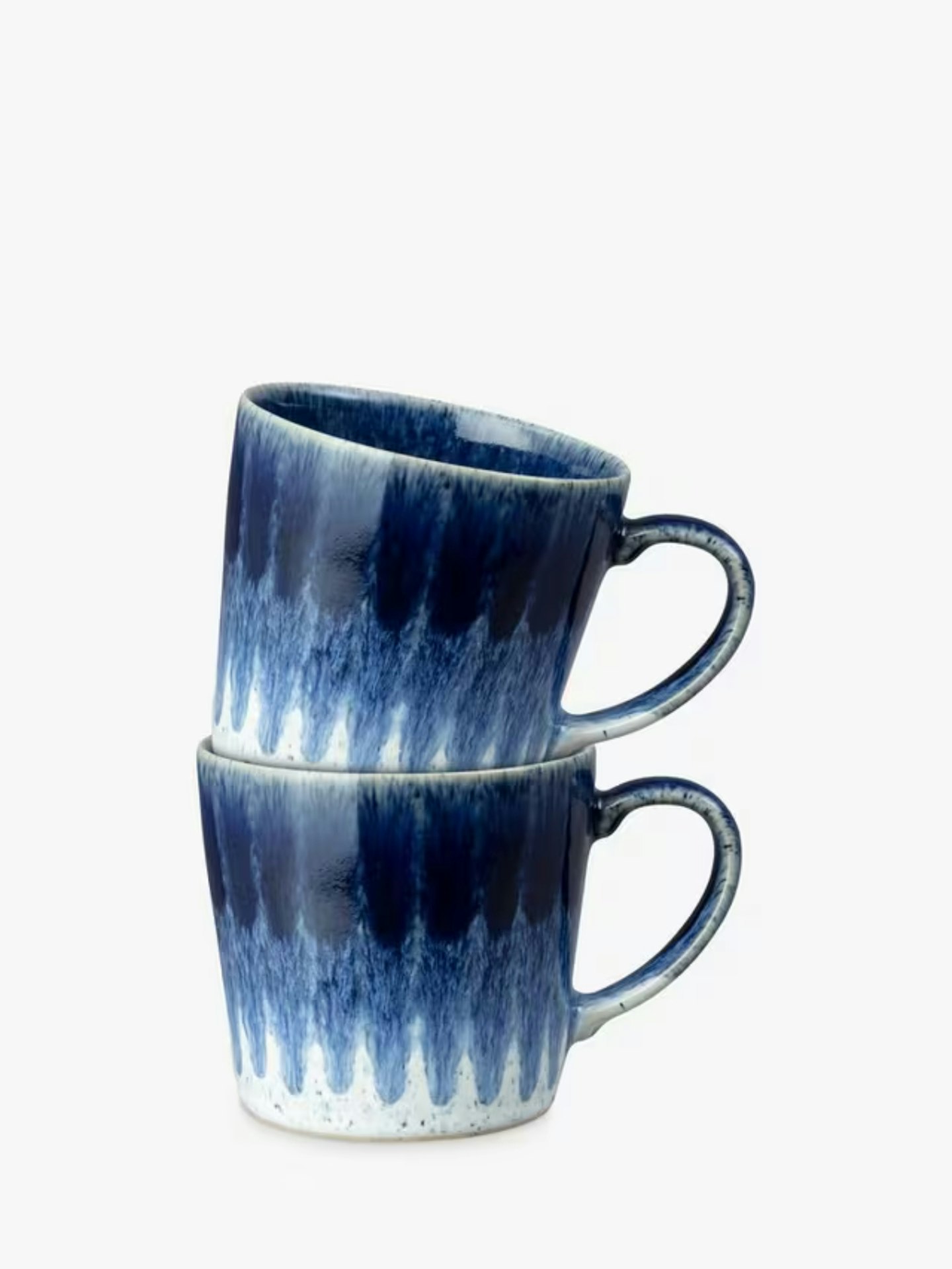 Denby Studio, Blue Accent Stoneware Mugs