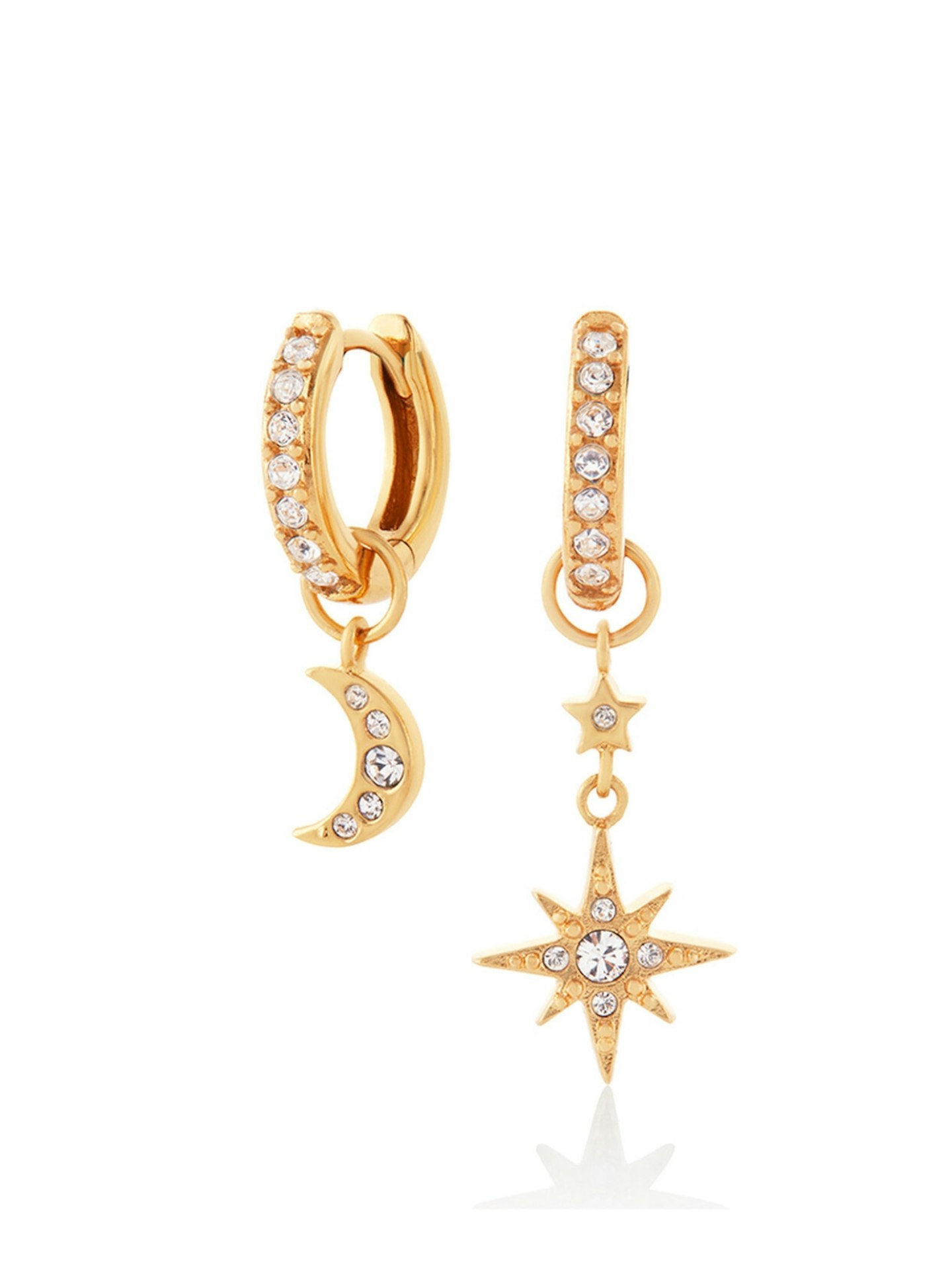 Olivia Burton, Gold Moon & Star Huggie Hoops