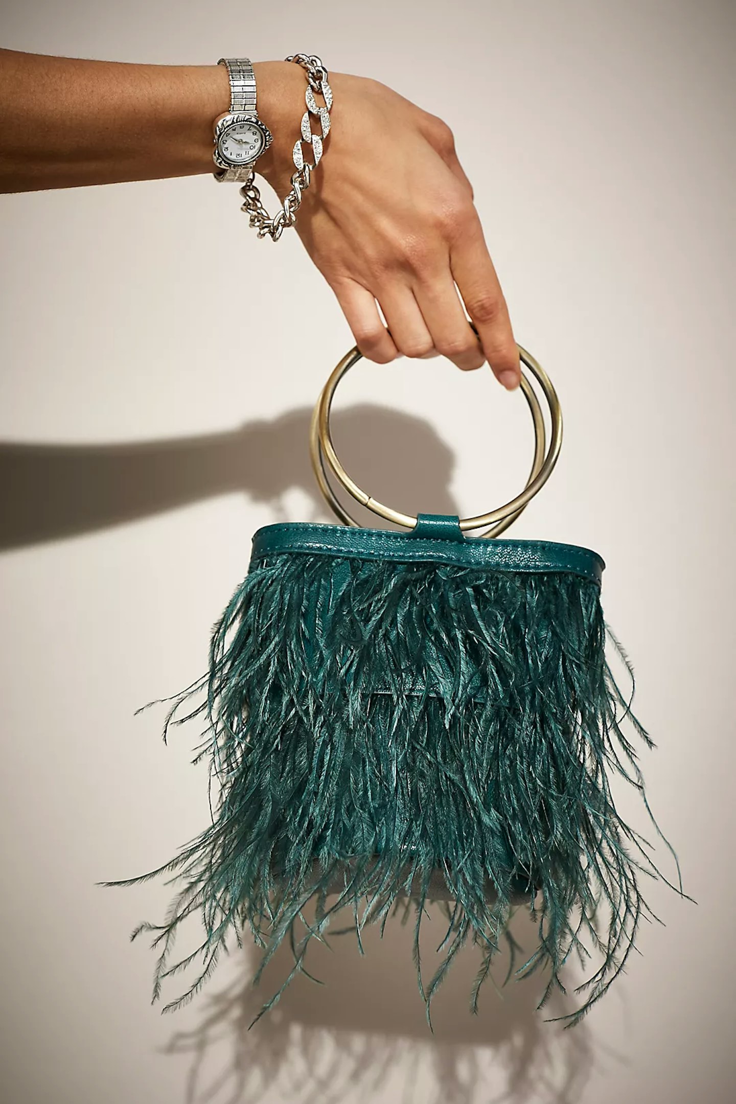 Free People, Crest Feather Clutch