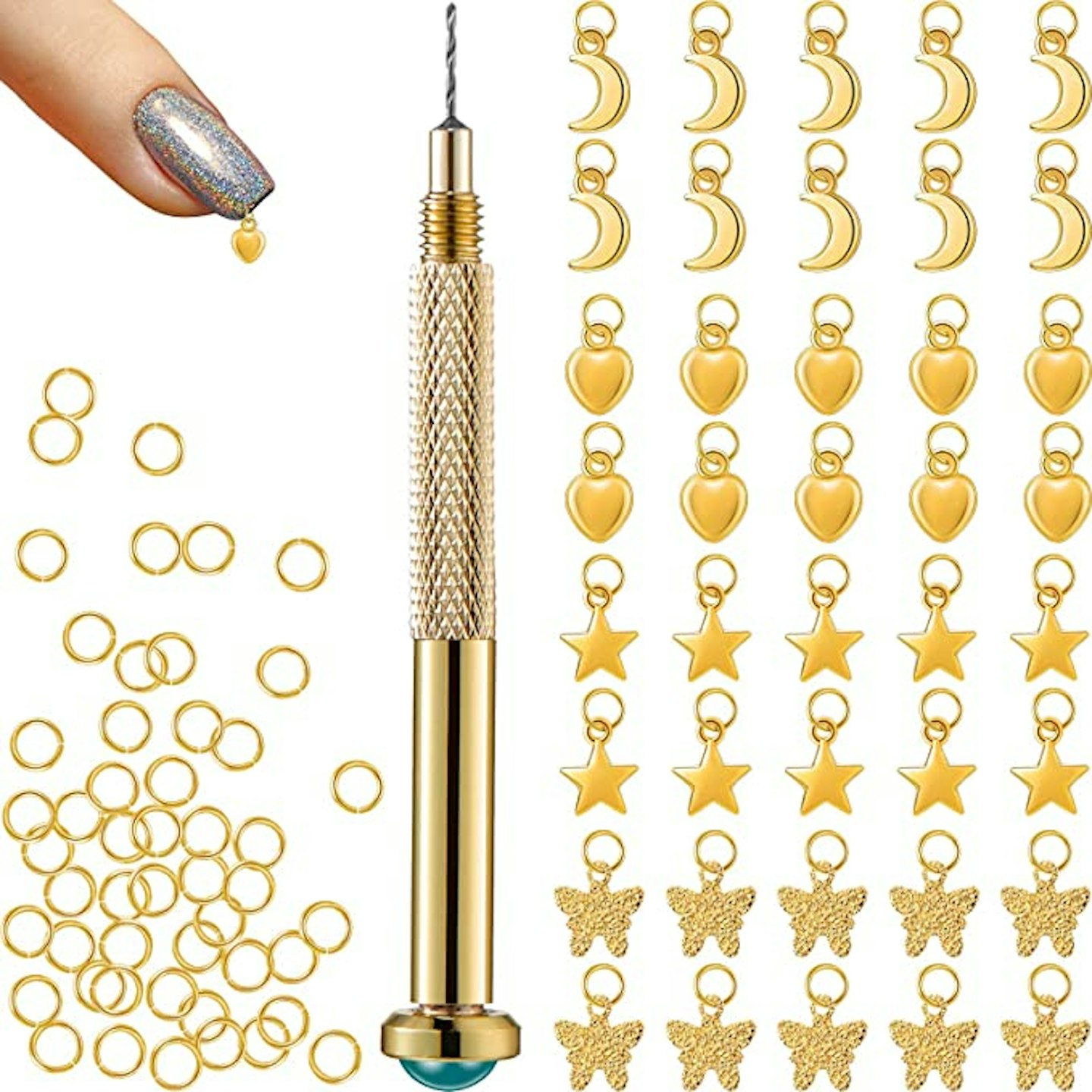 Nail Piercing Tool and Charms