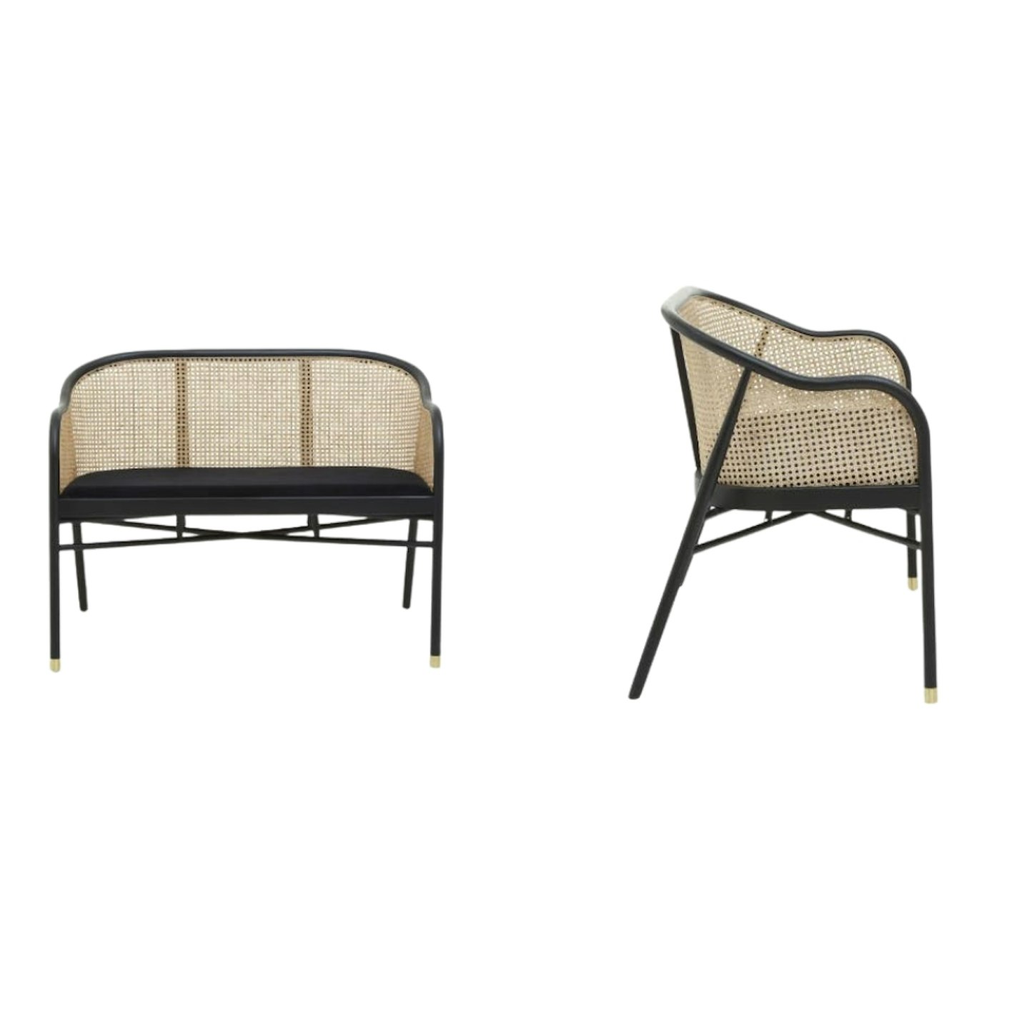 Corso Cane Rattan Back Bench