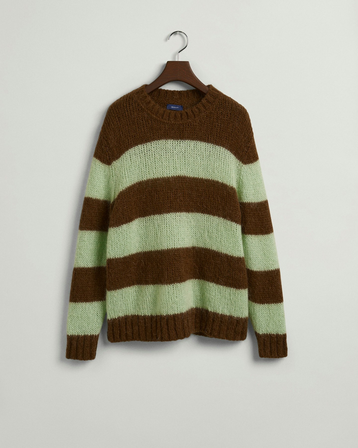 Mohair Striped Crew Neck Sweater