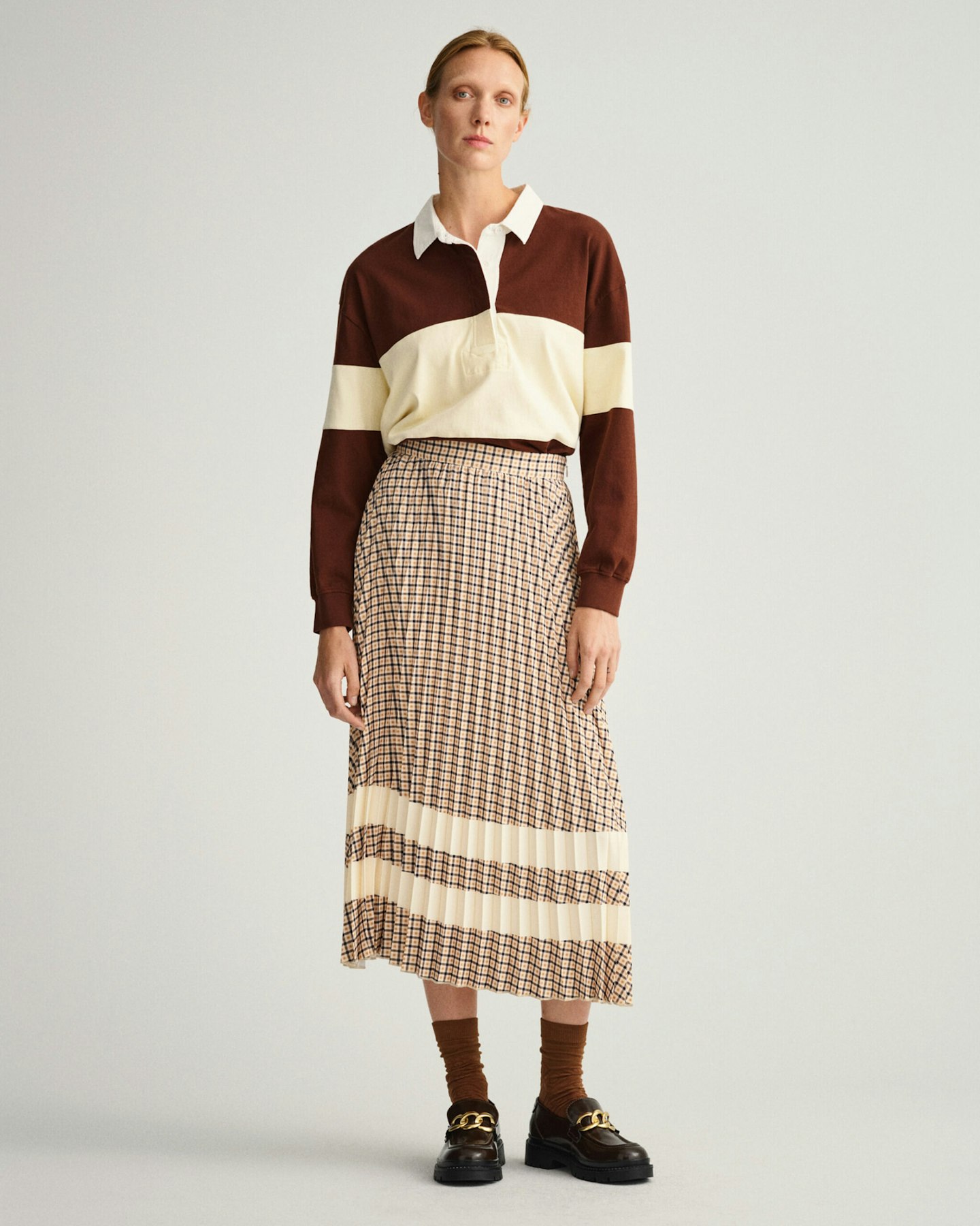 Check Pleated Skirt