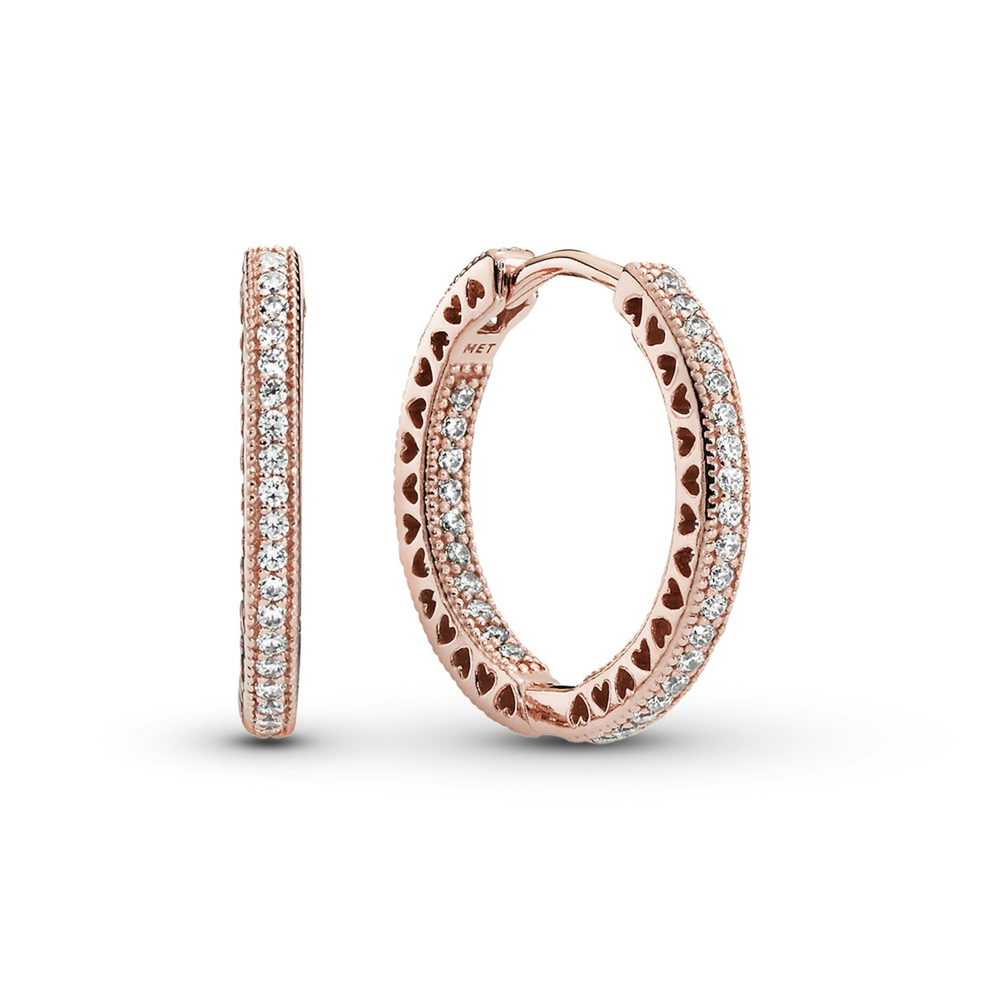 Pavé Heart Hoop Earrings