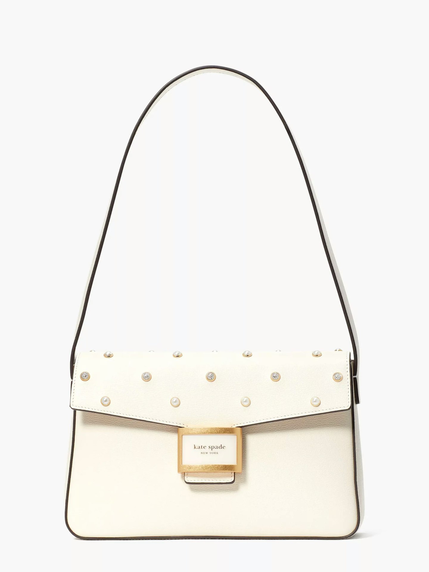 Katy Pearl Embellished Medium Shoulder Bag