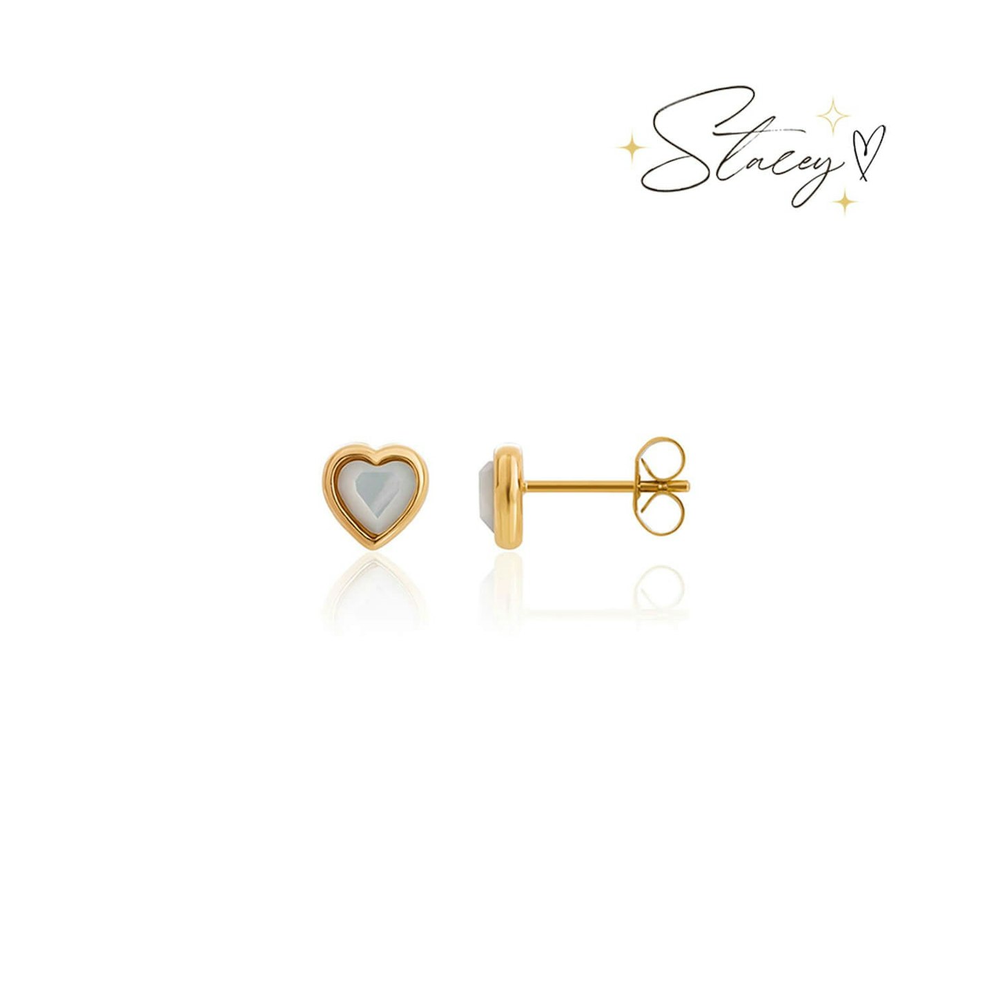 Abbott Lyon, Mini Heart Birthstone Stud Earrings
