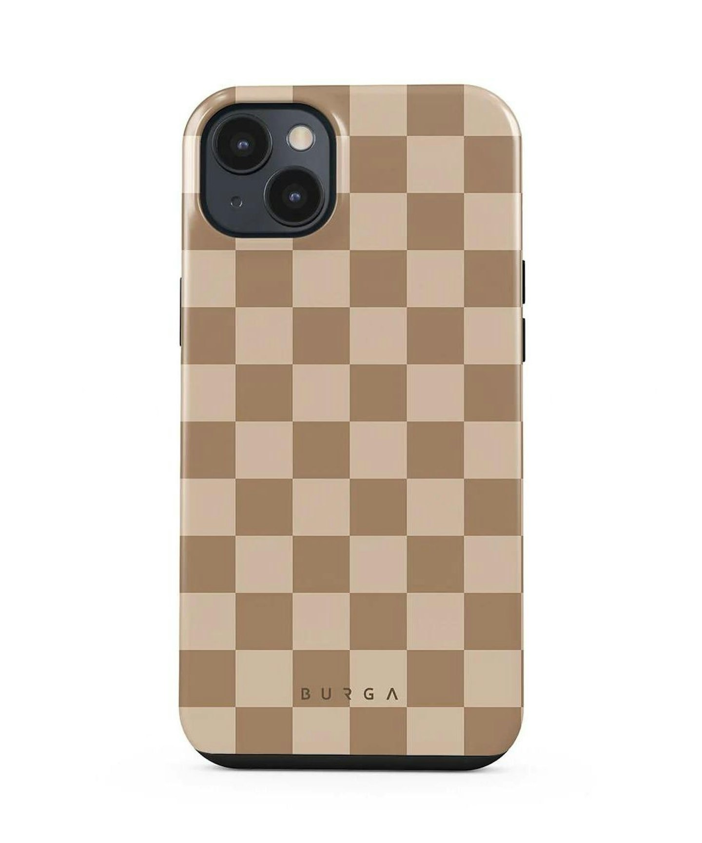 brown checkerboard phone case