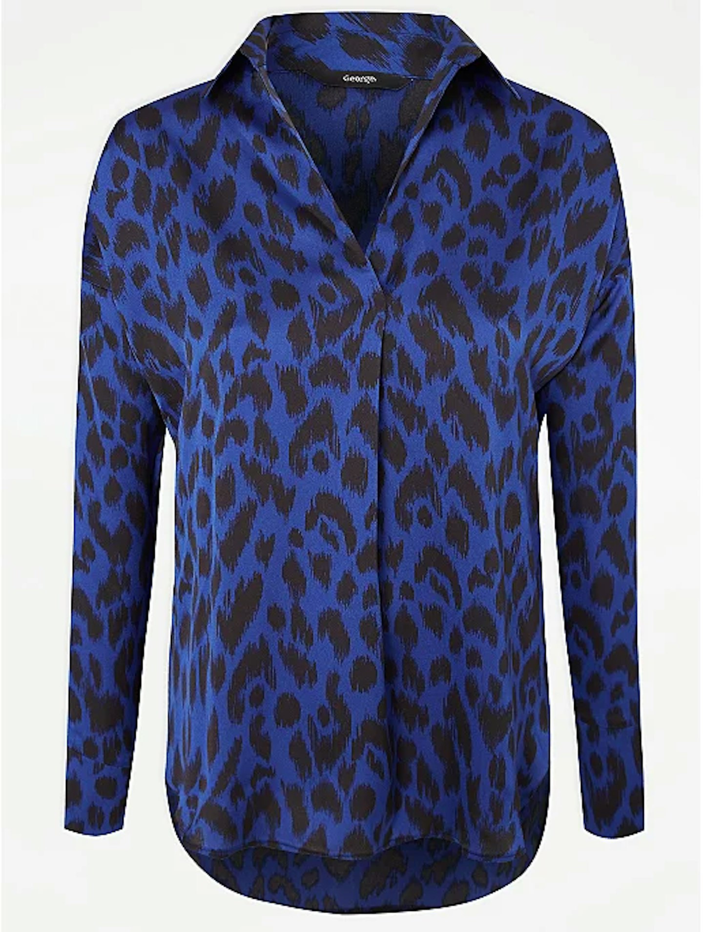 Blue Animal Print Satin Tunic