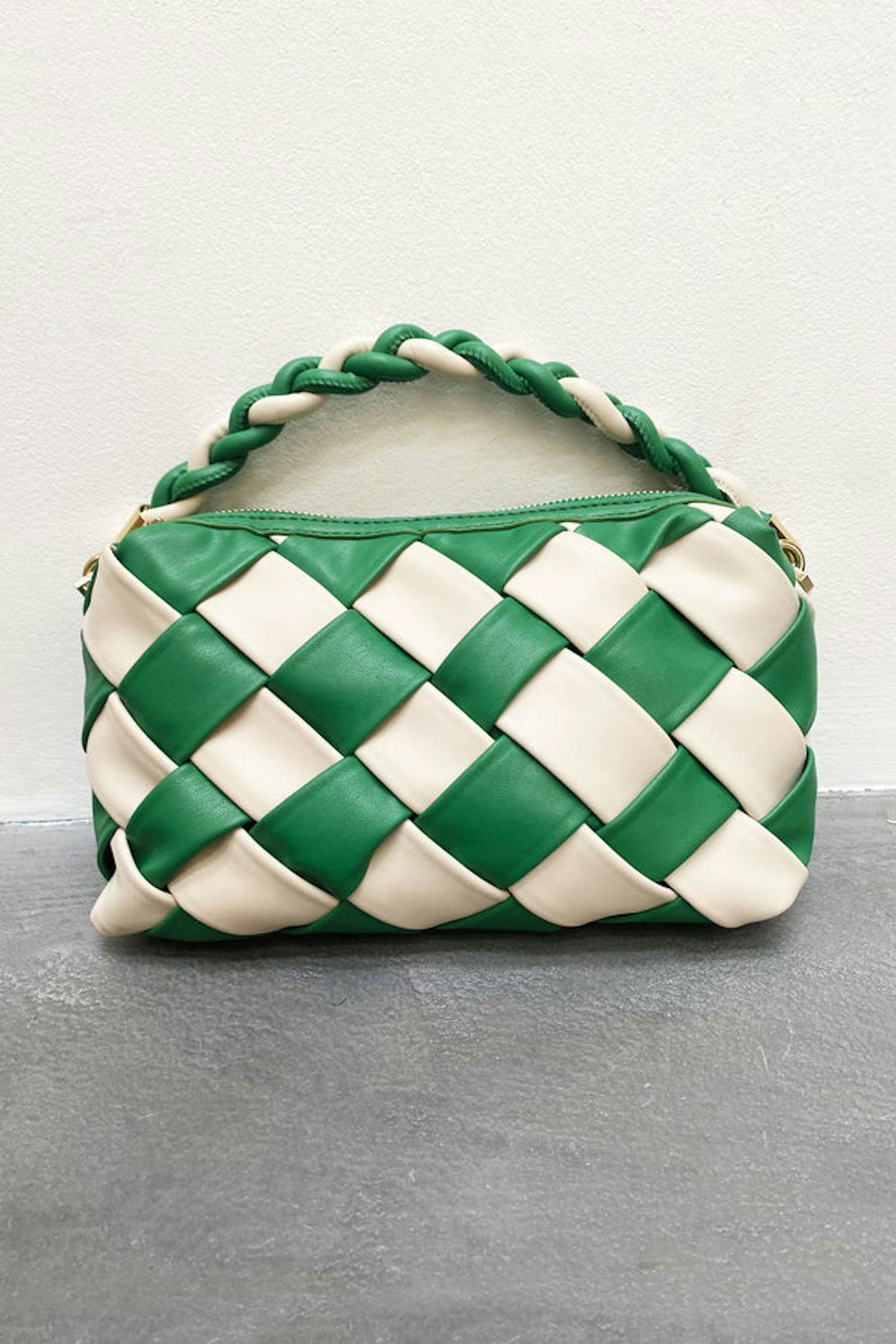 Never Fully Dressed, Green And Cream Chesca Bag