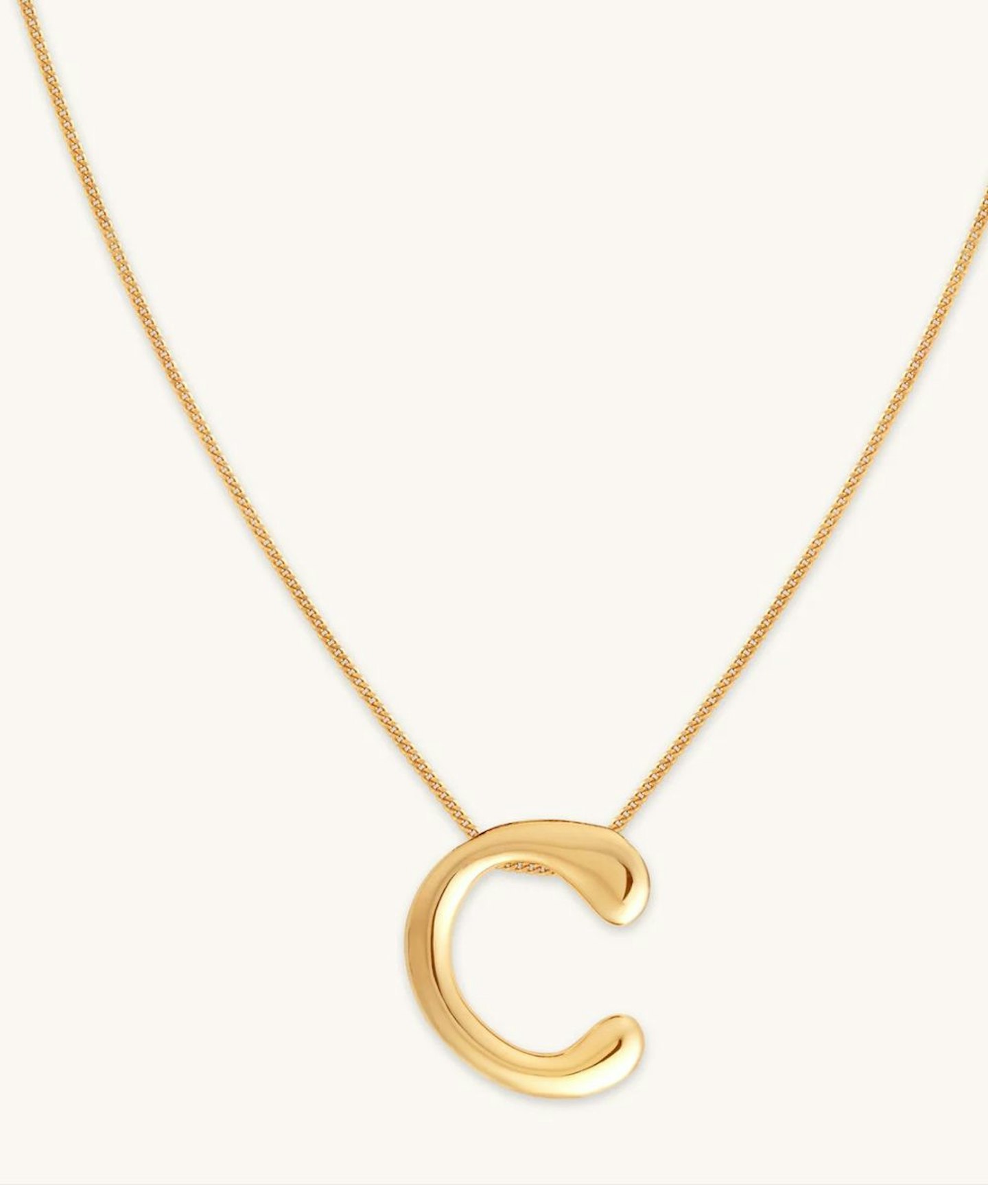 C Initial Bold Pendant Necklace