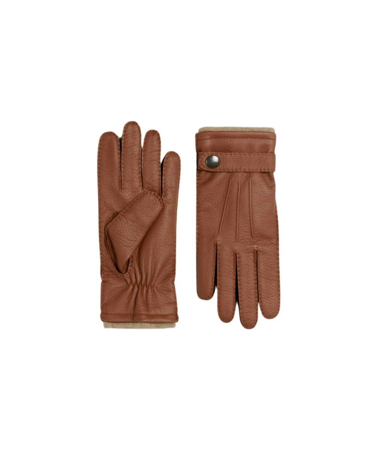 Mackintosh, Havana Deerskin Leather Cashmere-Lined Gloves