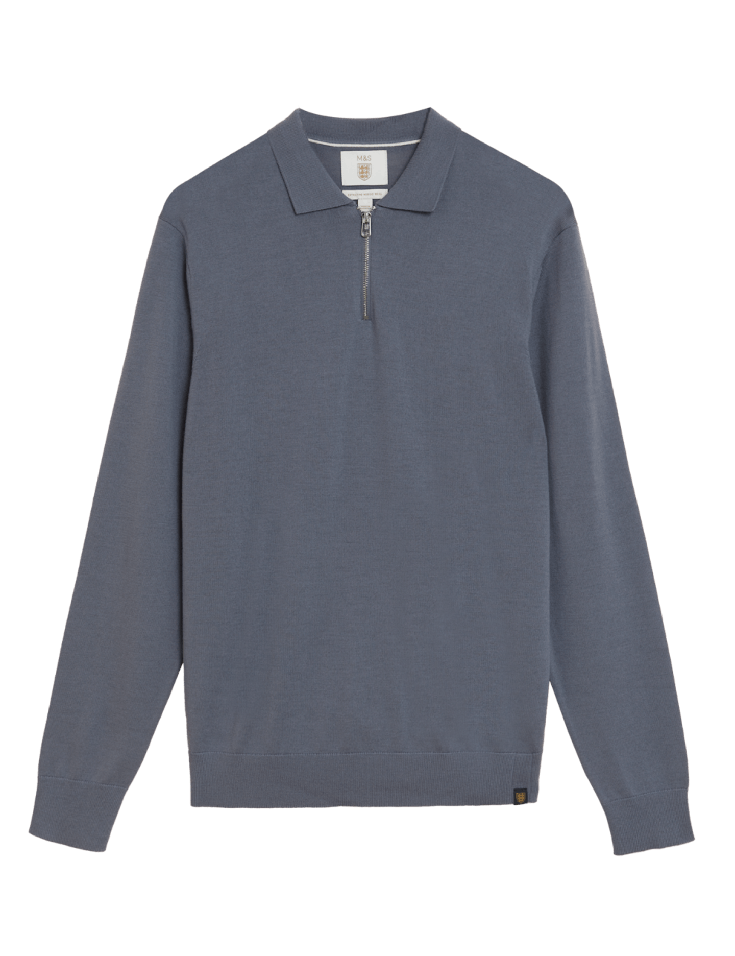 M&S, Pure Extra-Fine Merino Wool Knitted Polo Shirt