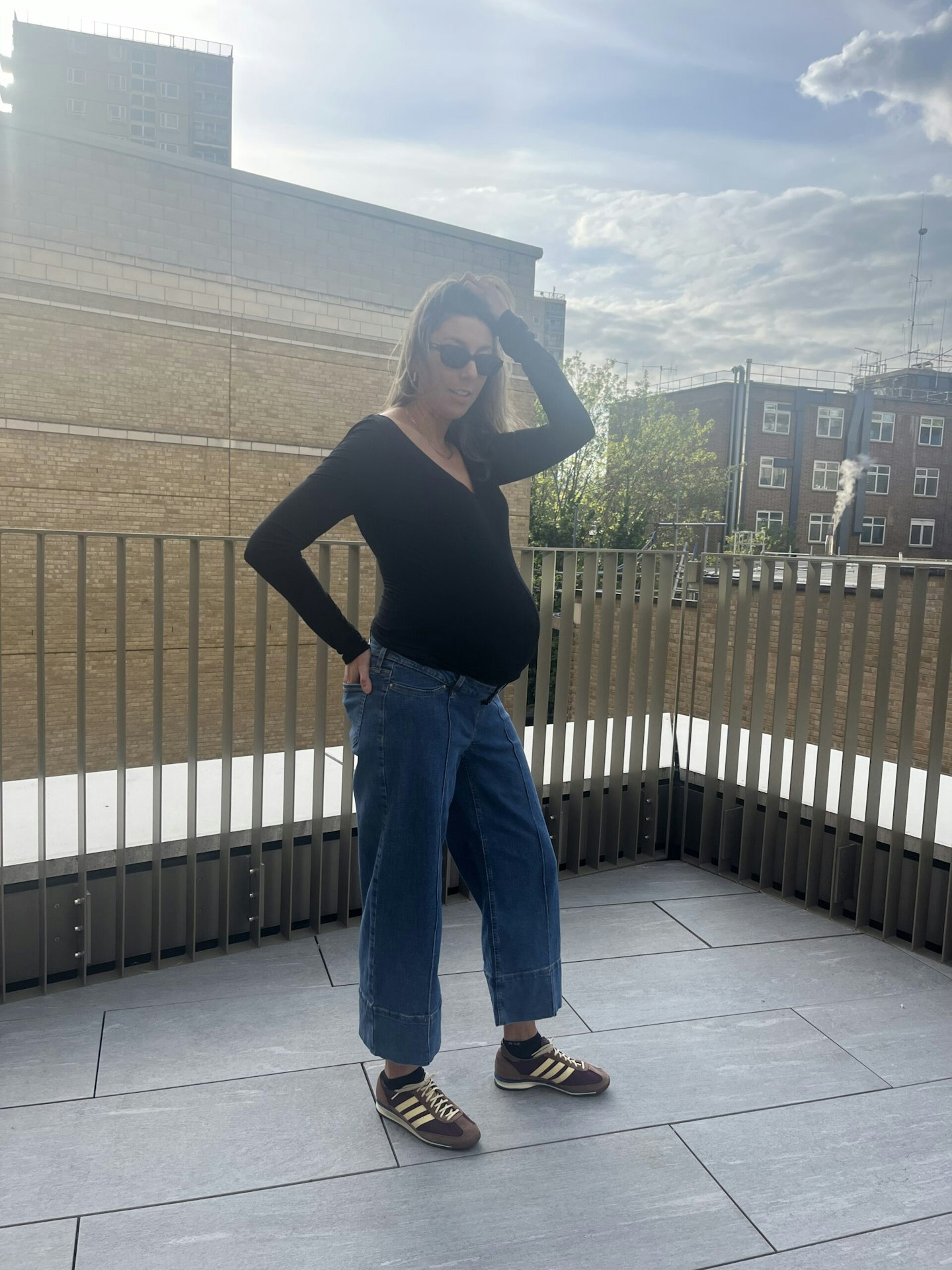 Seraphine, Lisbon Cropped Pintuck Wide-Leg Maternity Jeans