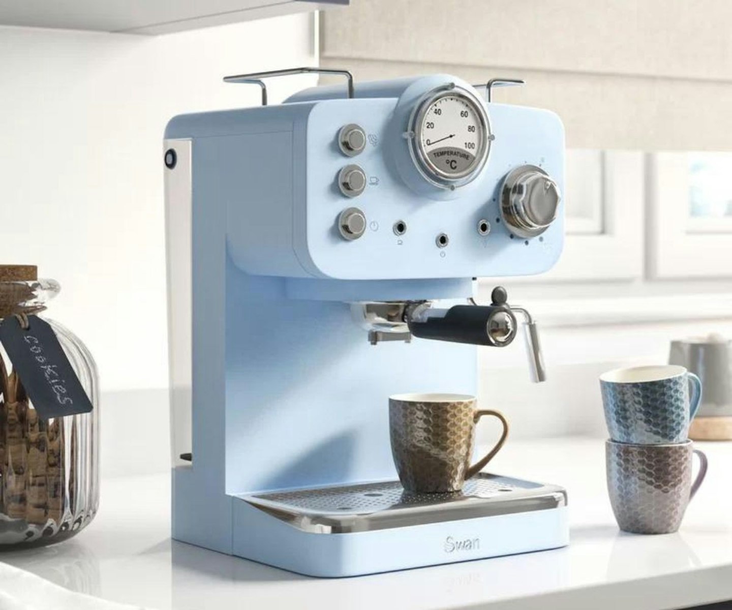 Swan Retro Pump Espresso and Coffee Machine