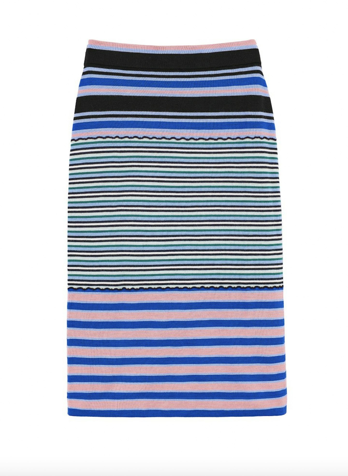 Merino-Blend Knitted Striped Skirt