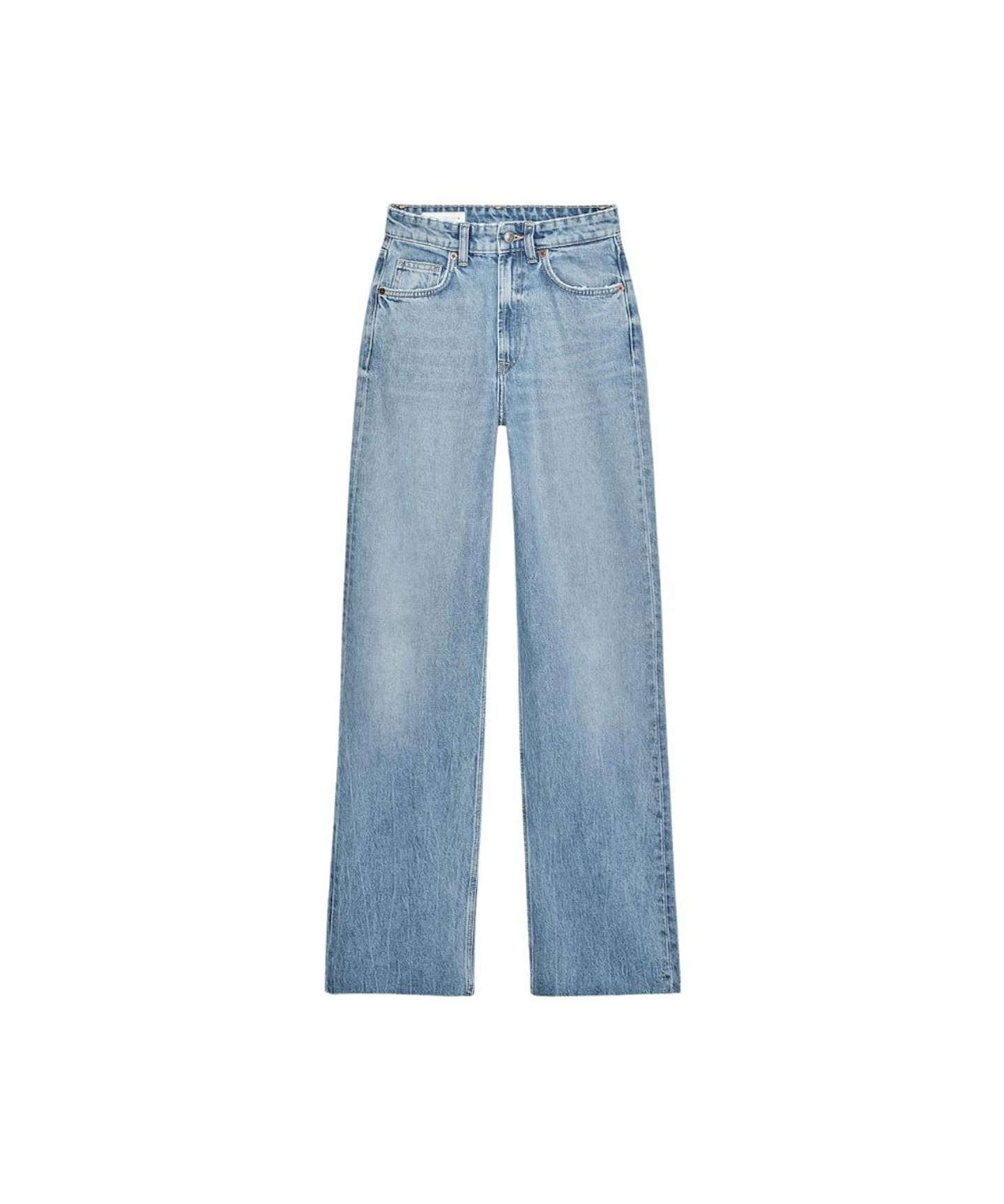 Zara, Wide Leg High-Waist Jeans