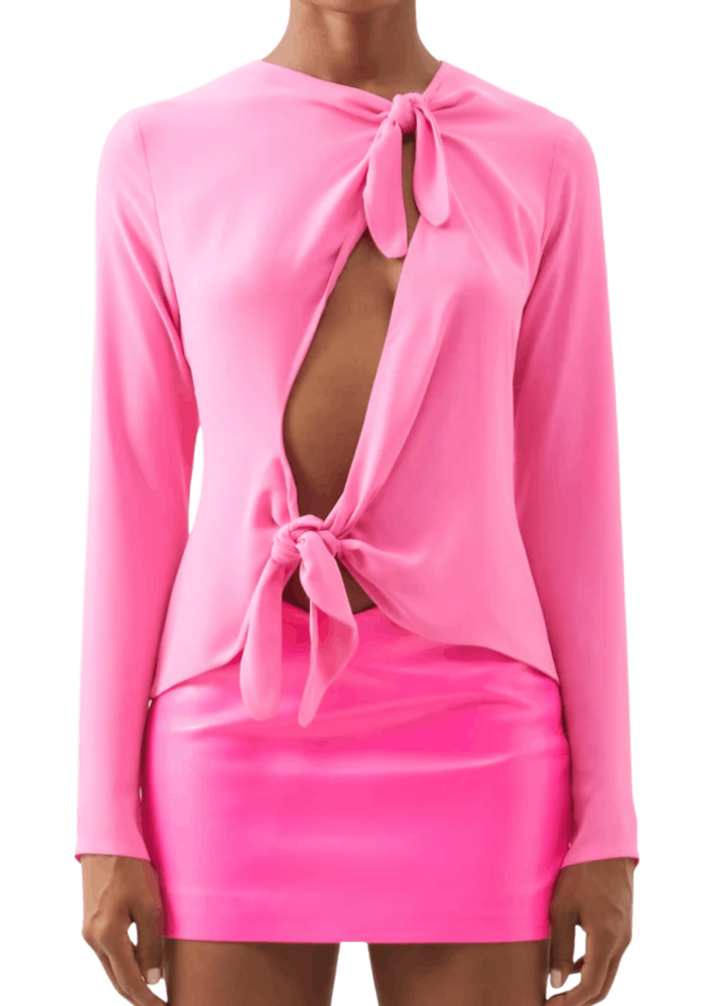 Attico, Zelda Tie-Front Crepe Top