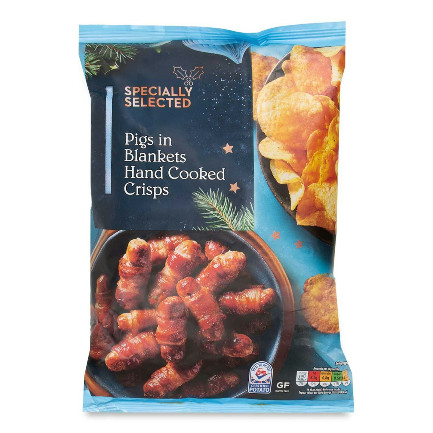 Aldi, Specially Selected Pigs In Blankets Hand Cooked Crisps, £1.05
