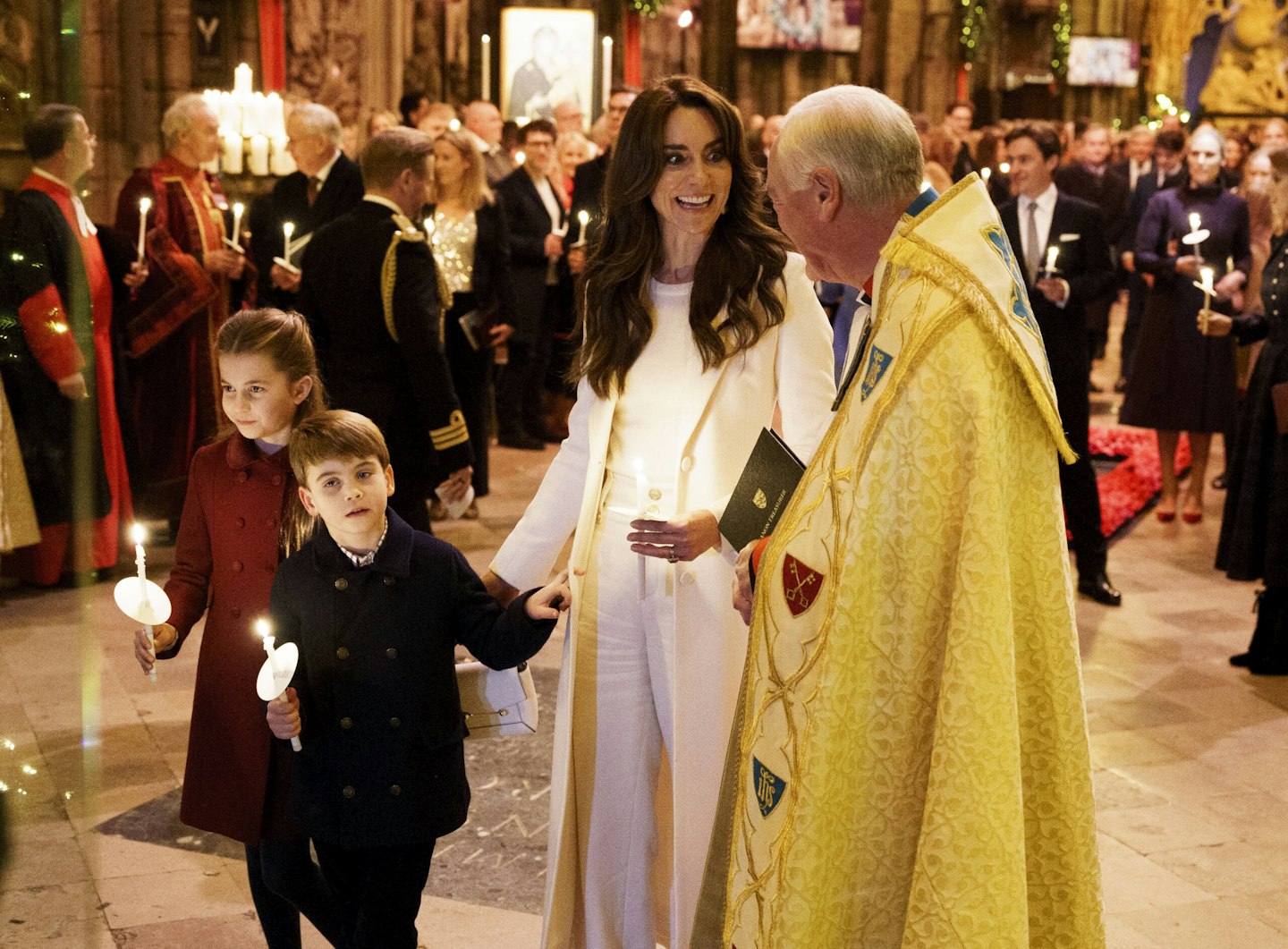 Kate Middleton with son Louis at her 2023 Christmas Carol concert