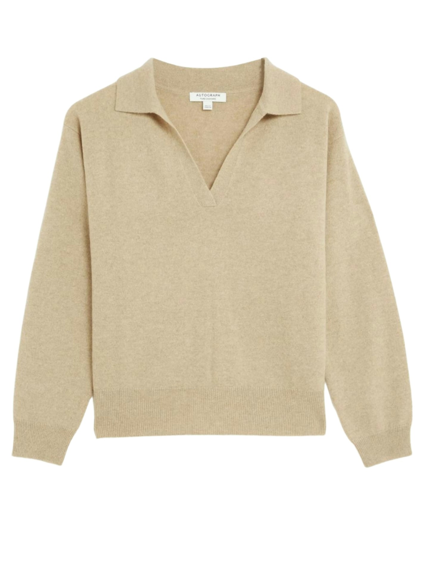 M&S, Pure Cashmere Collared Relaxed Jumper