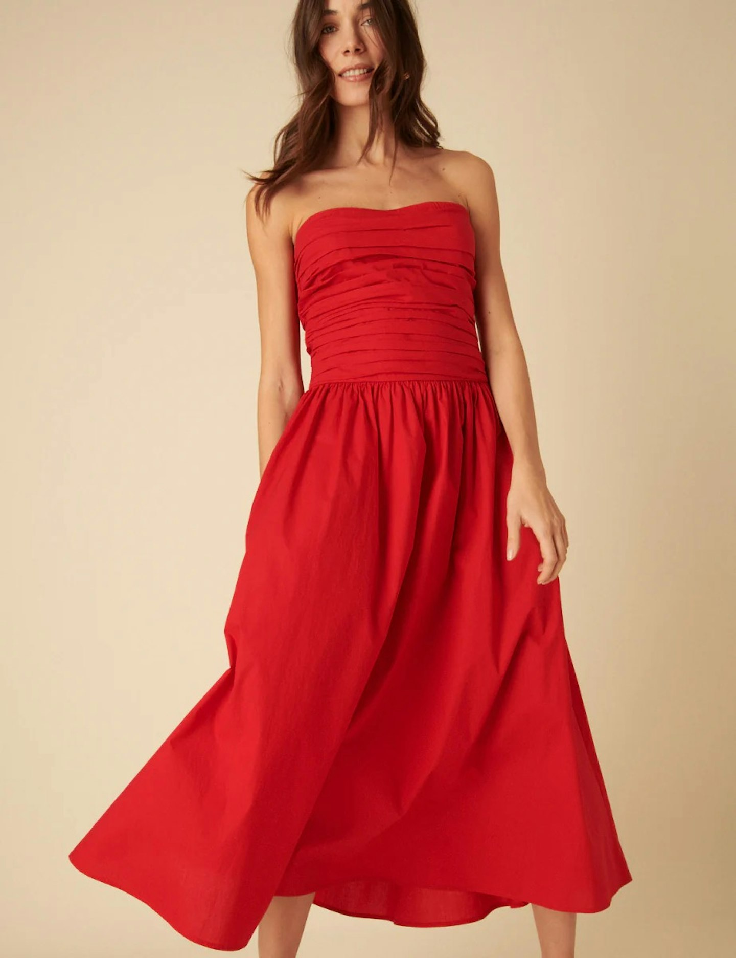 Nobody's Child Red Bandeau Felicity Midi Dress