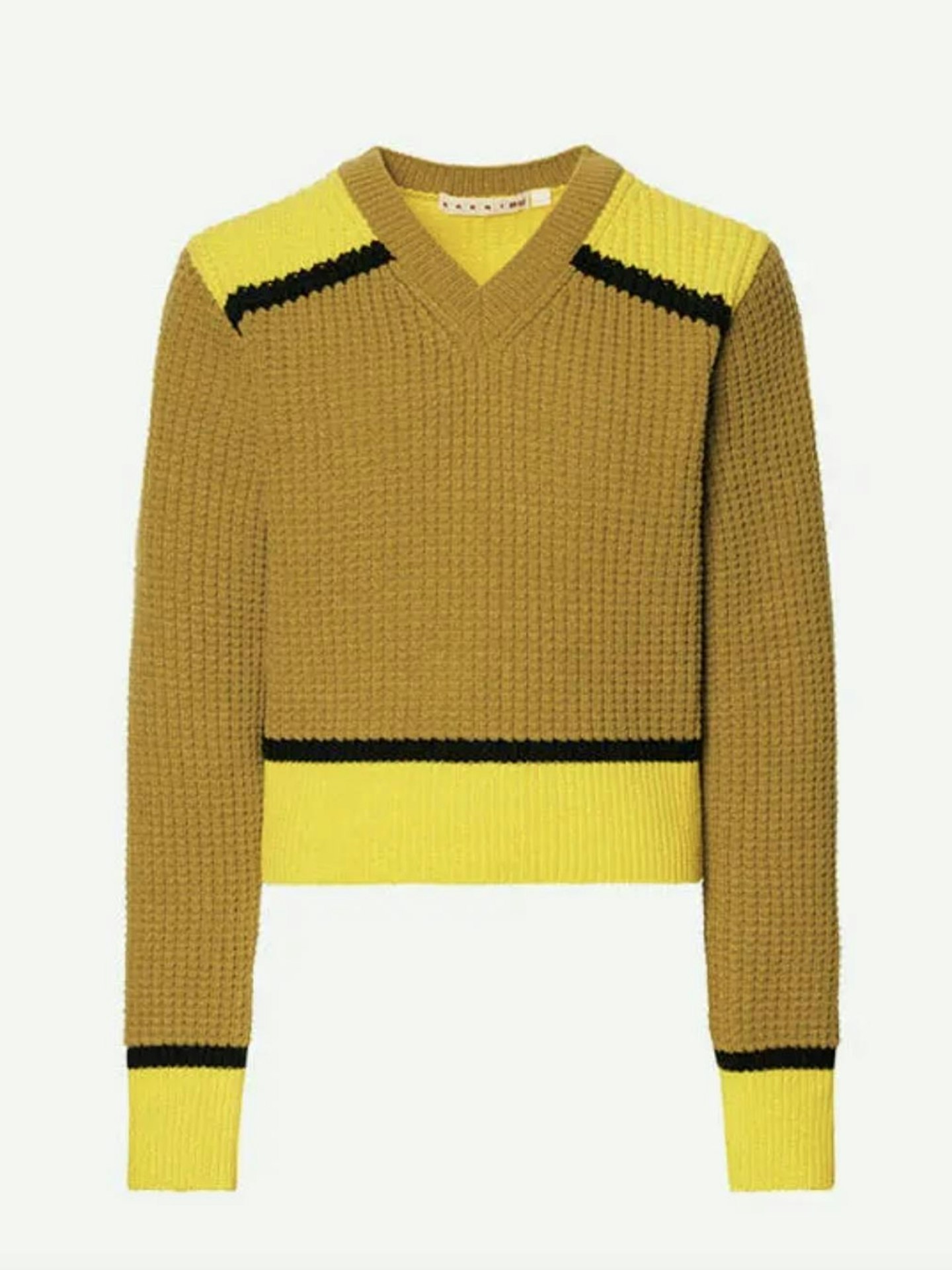 Popcorn Knitted V-Neck Jumper