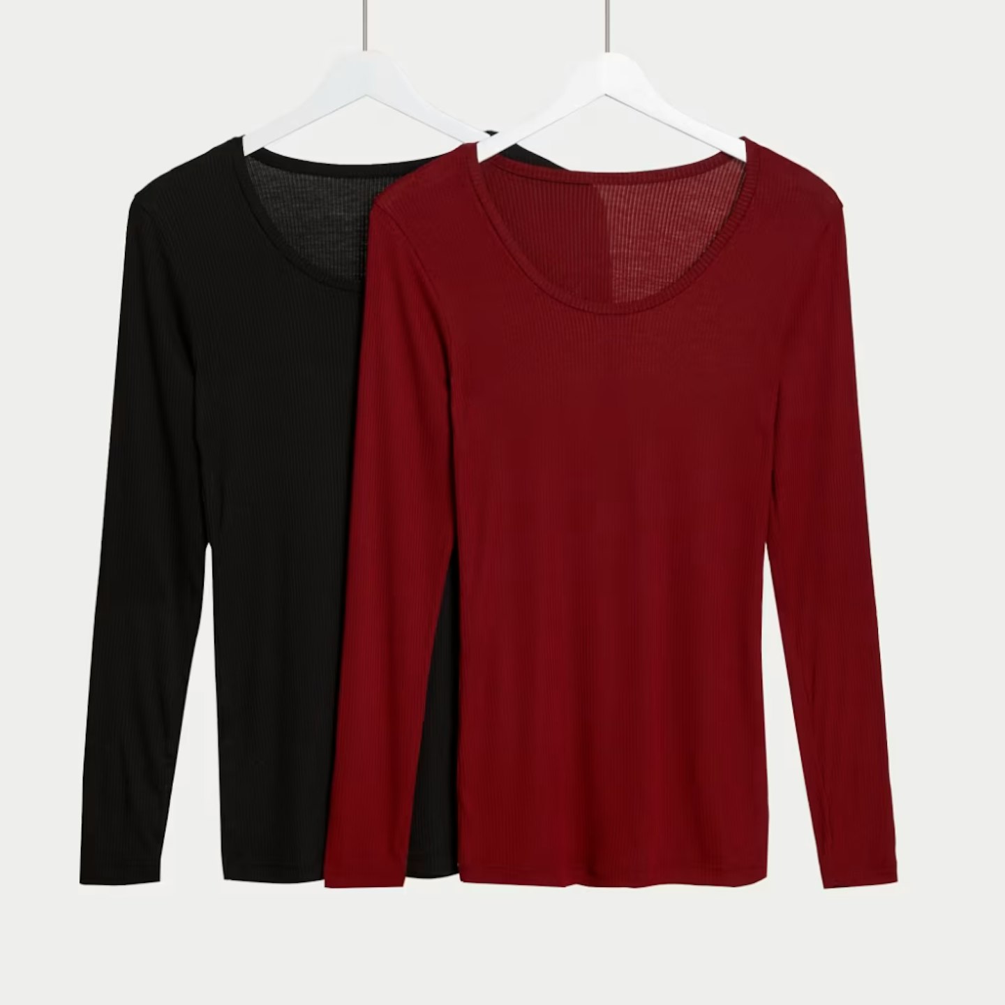 marks and spencer thermal tops - burgundy and black