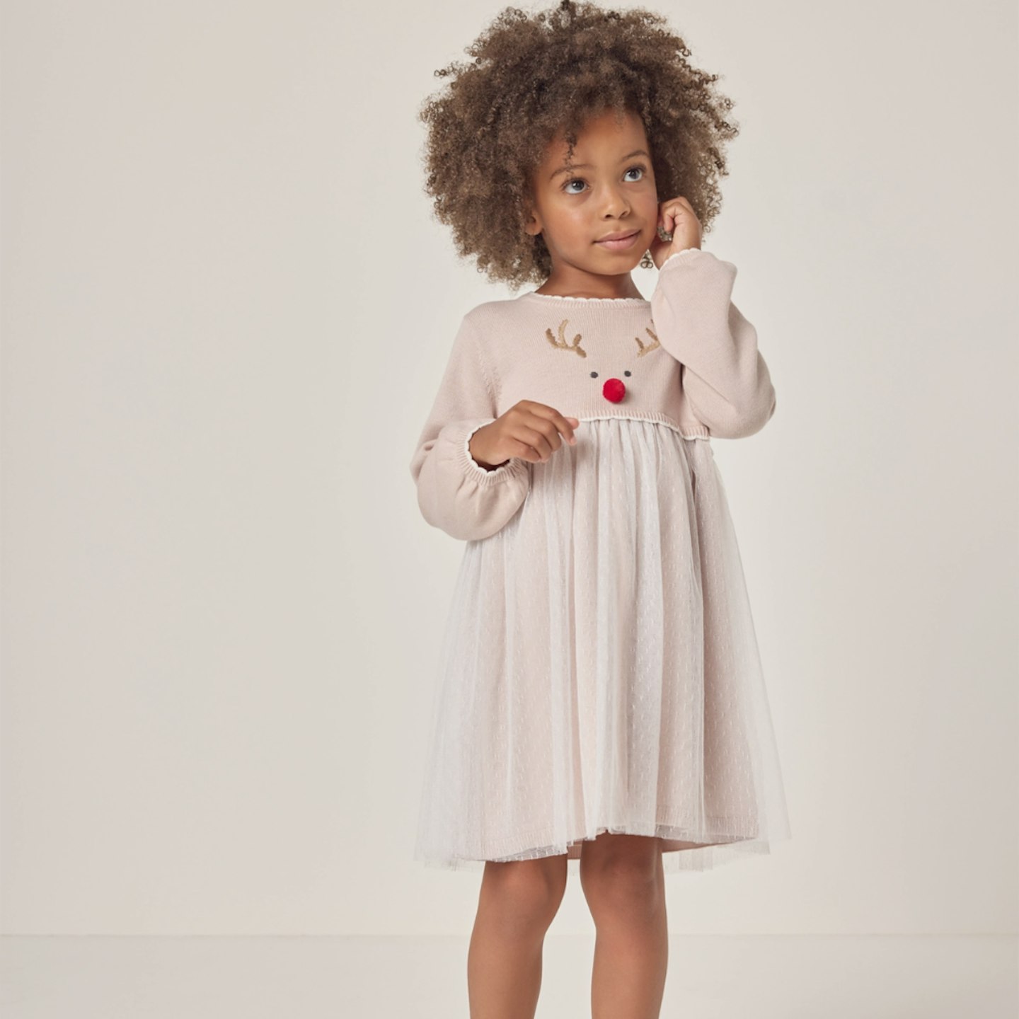 the white company reindeer little girl dress