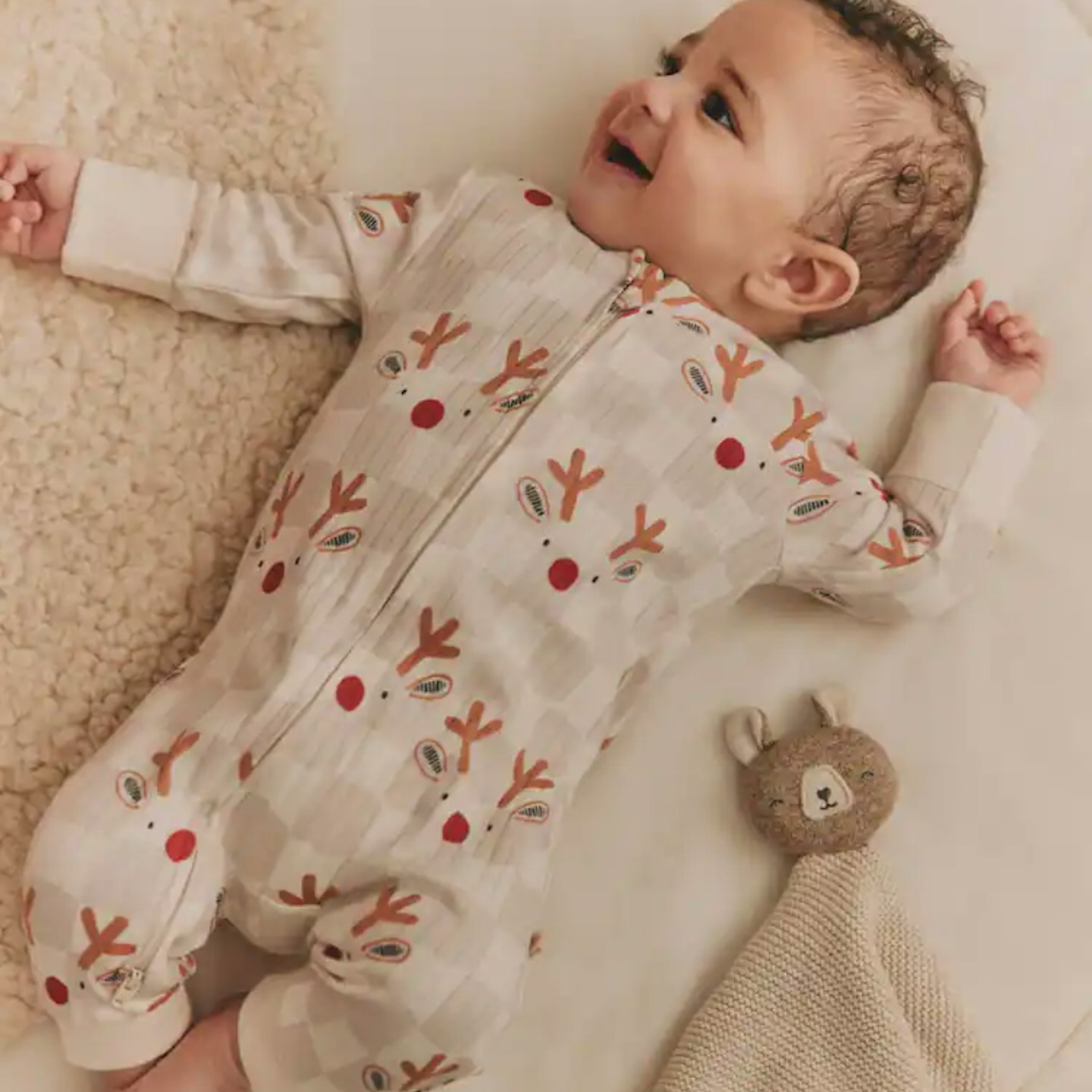 baby reindeer sleepsuit