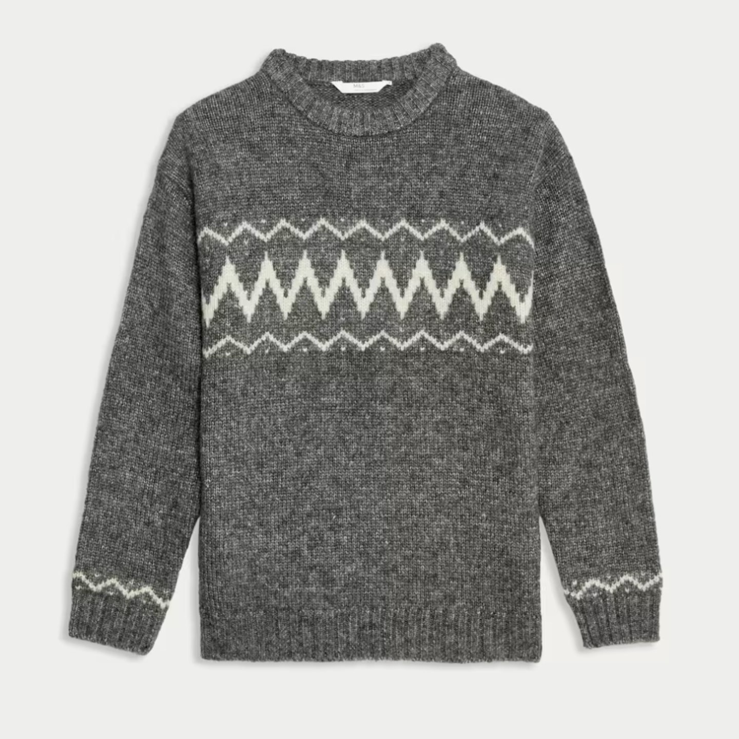 grey fair isle boys jumper