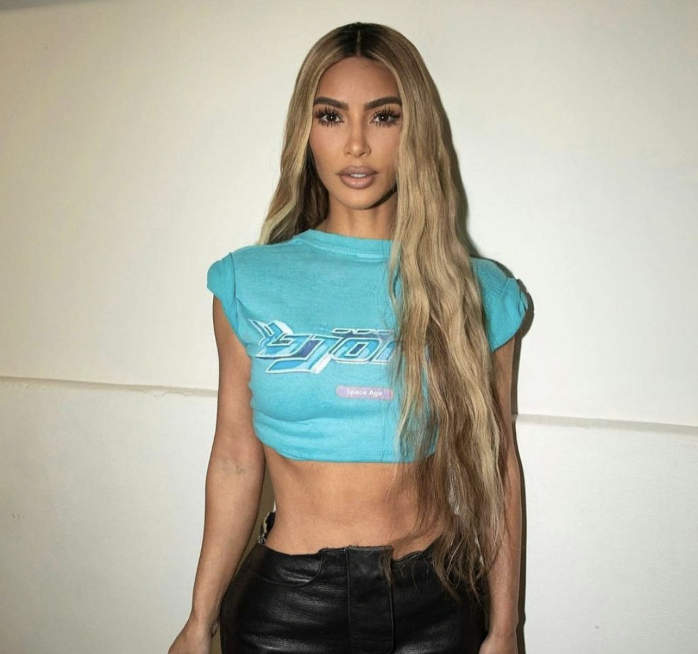 Kim Kardashian honey blonde hair