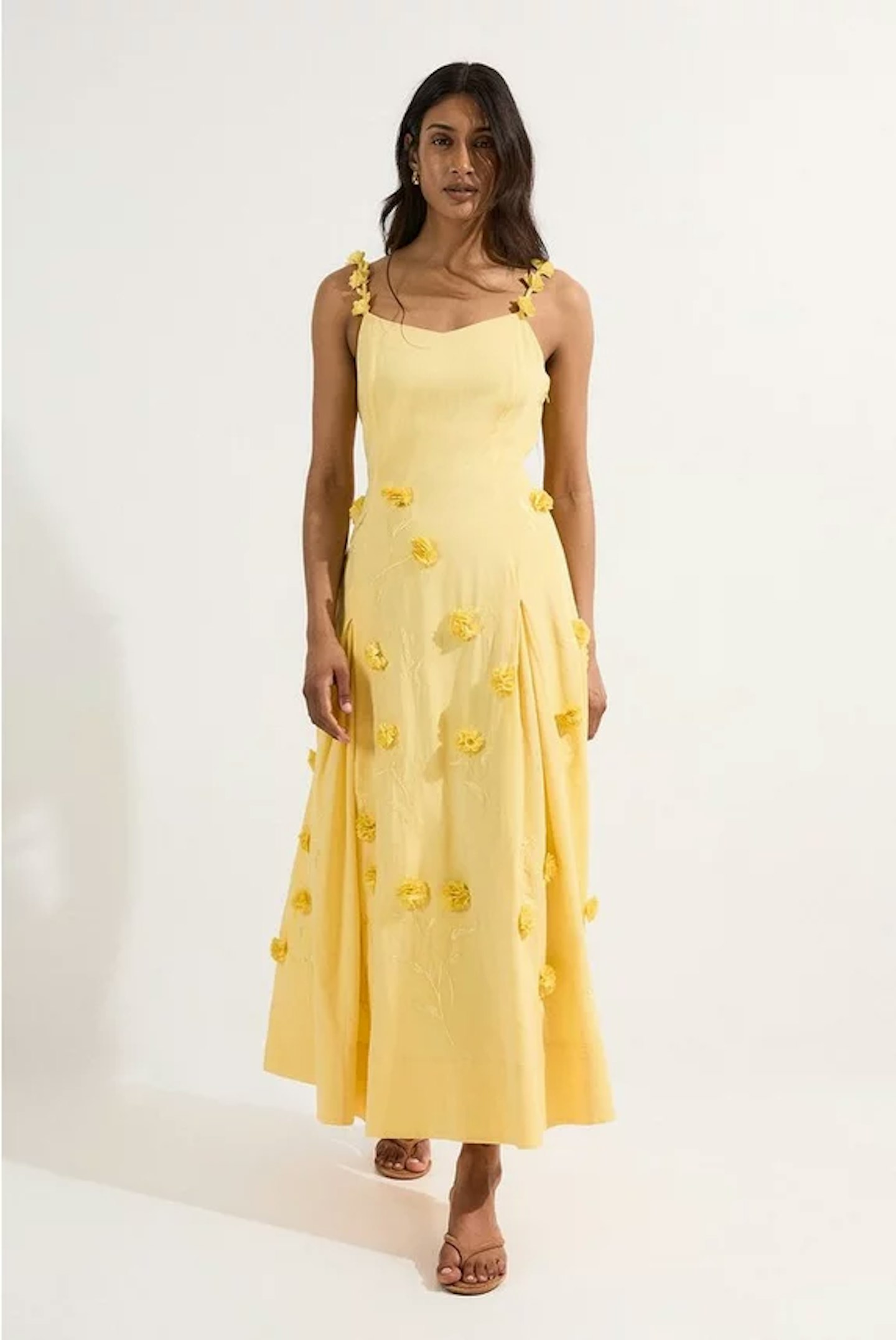 Karen Millen Petite Petite Cotton Applique Strappy Woven Maxi Dress
