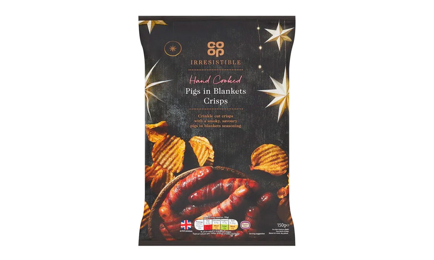 Co-op, Irresistible Pigs in Blankets Hand Cooked Crisps, £1.35