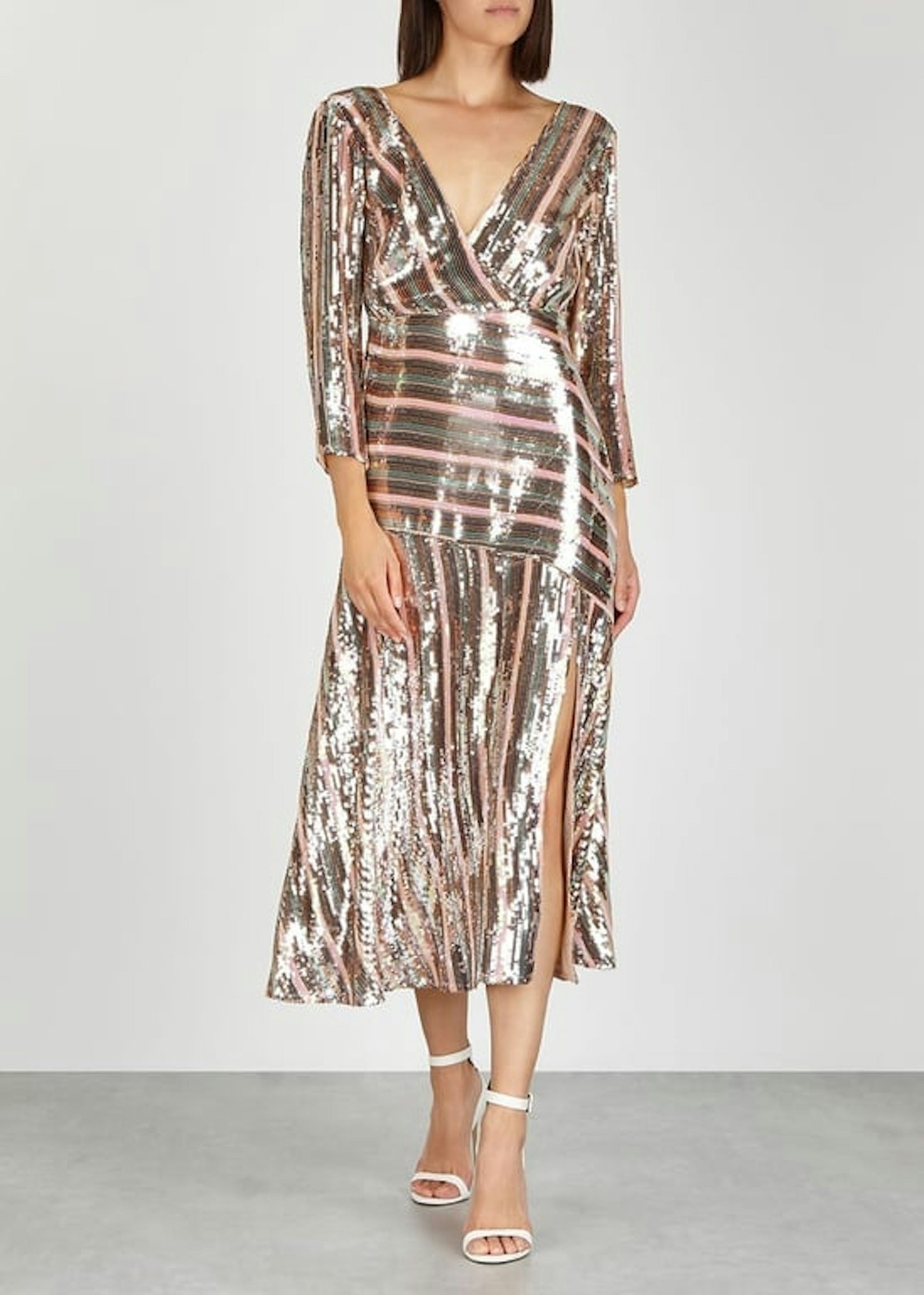 Rixo, Tyra Sequin Wrap Dress