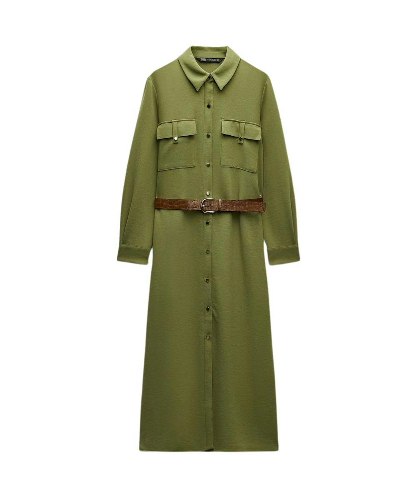 Zara, Shirt Dress With Belt