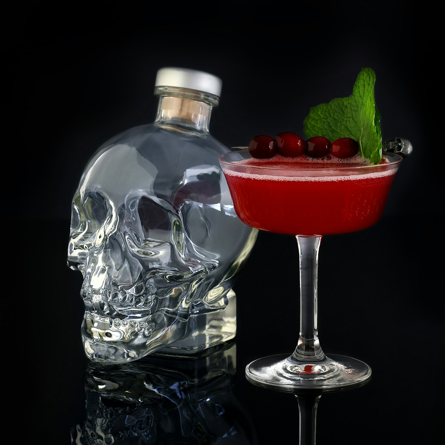 Crystal Cranberry Skull