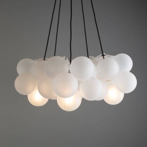 Frosted Bubble Chandelier Light Five Point