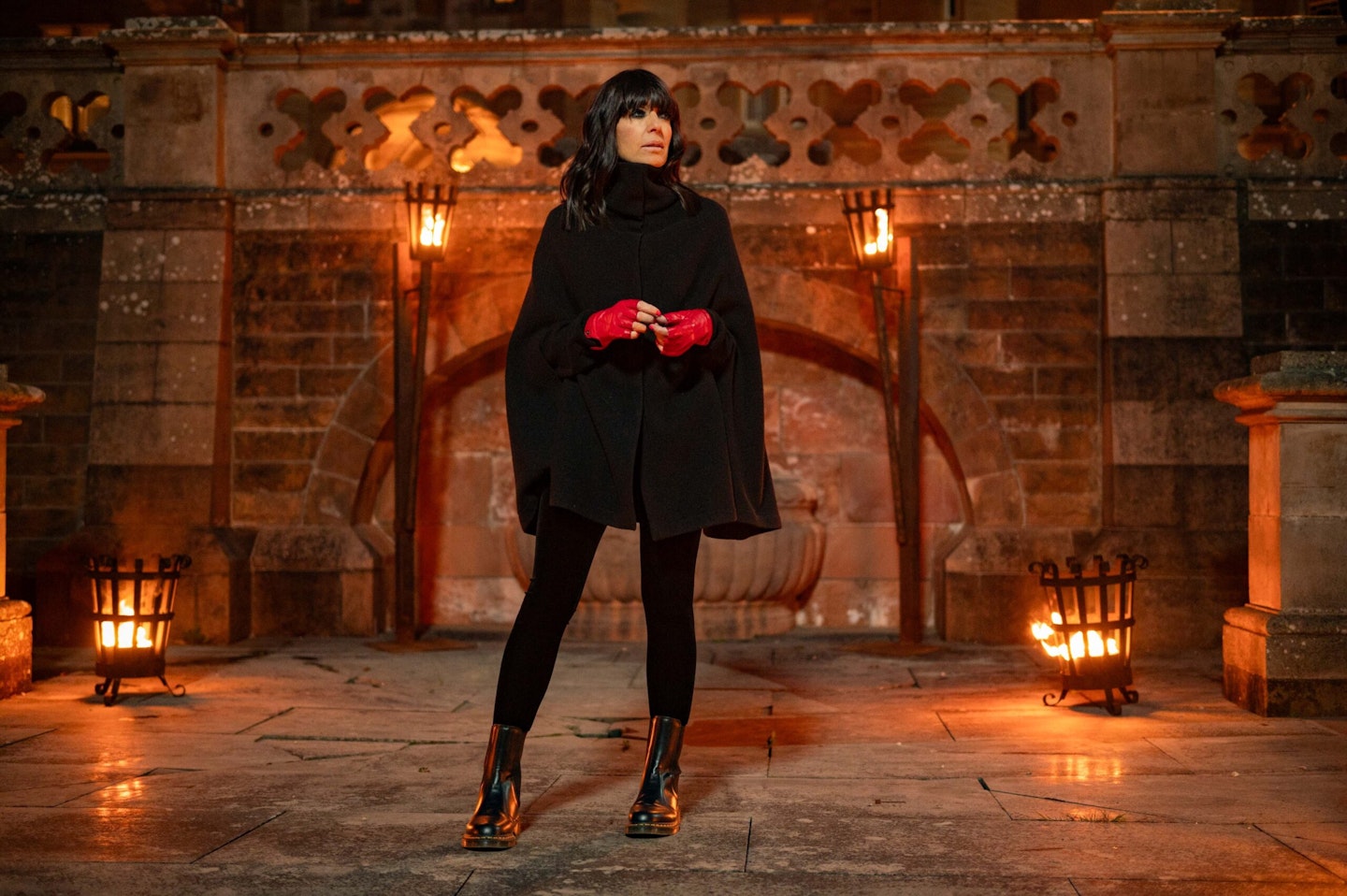 claudia winkleman the traitors series two fingerless gloves