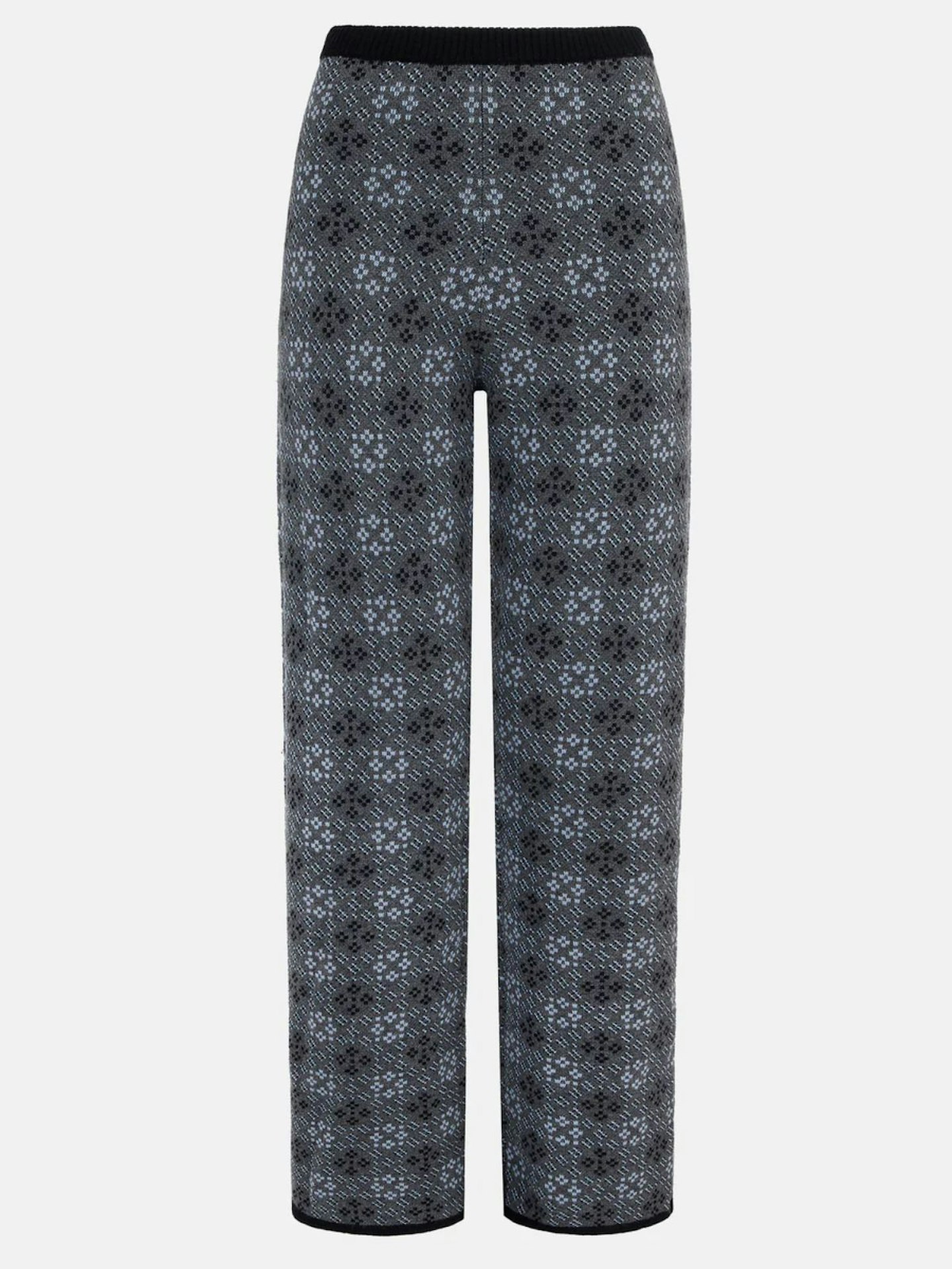 Emilia Wickstead, Lowe Knitted Trousers In Grey & Cloud Blue Jacquard