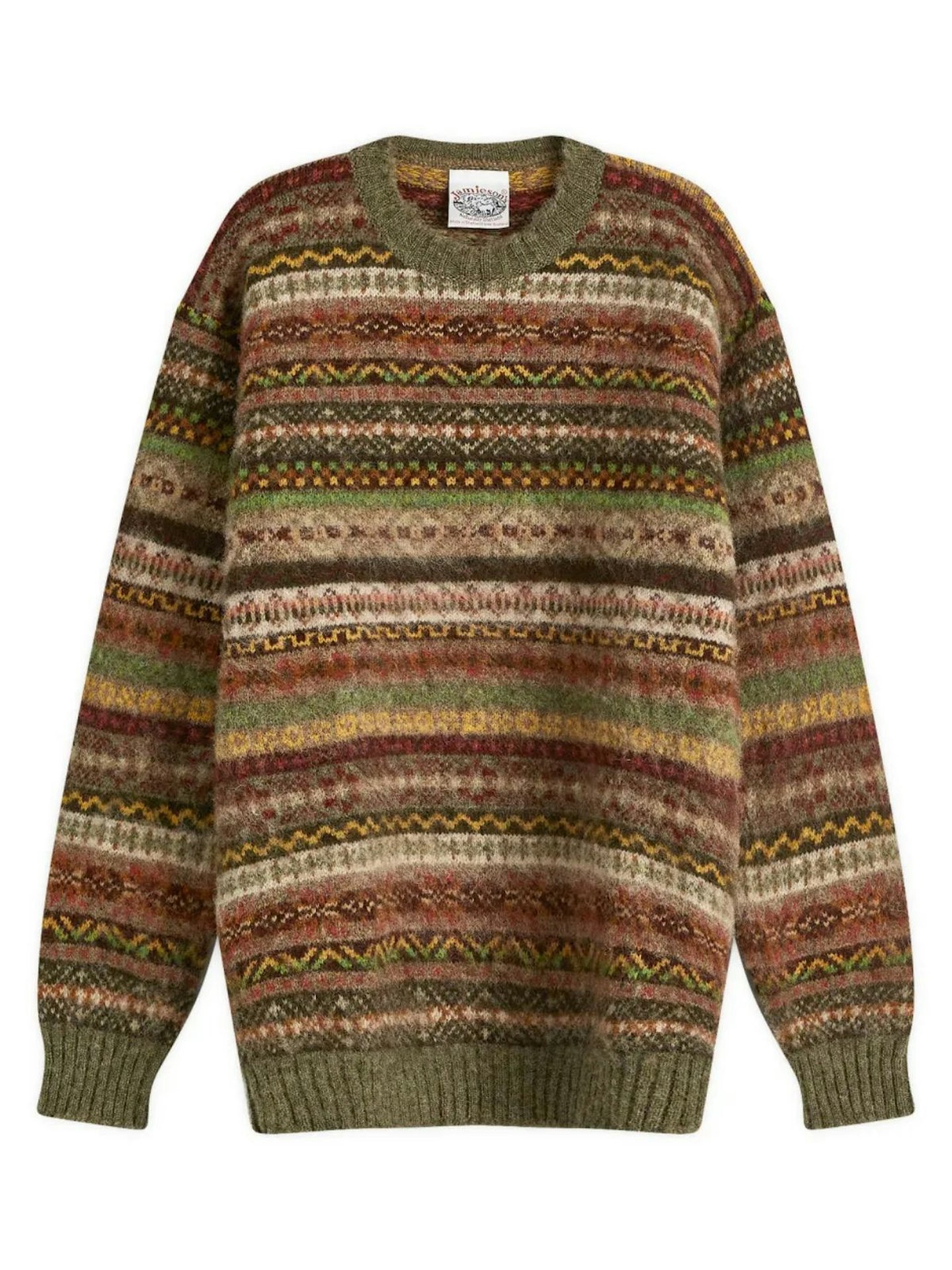 Jamieson's of Shetland, Brushed Fair Isle Crew Knit