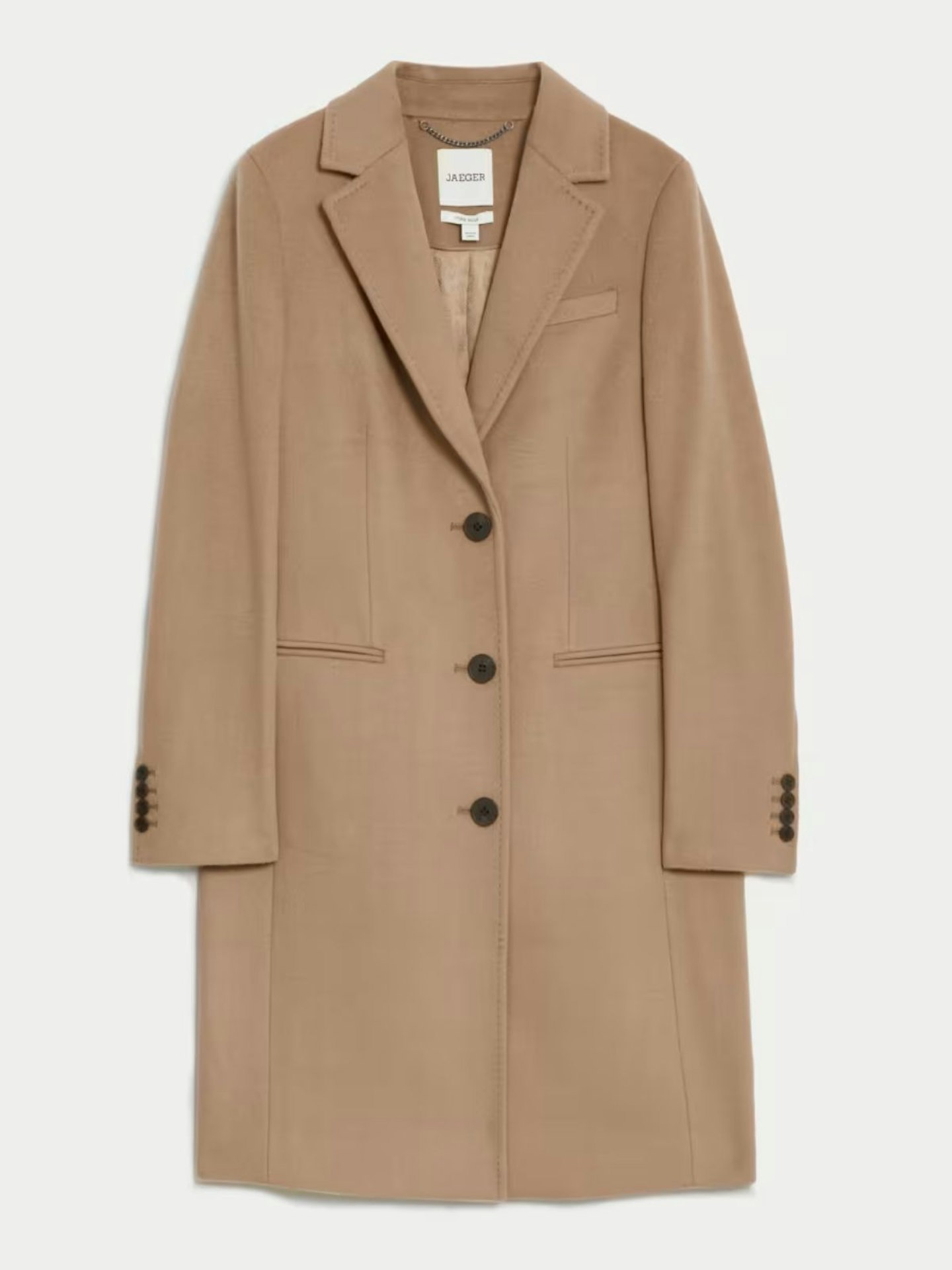 Jaeger, Pure Wool Single Breasted Boyfriend Coat