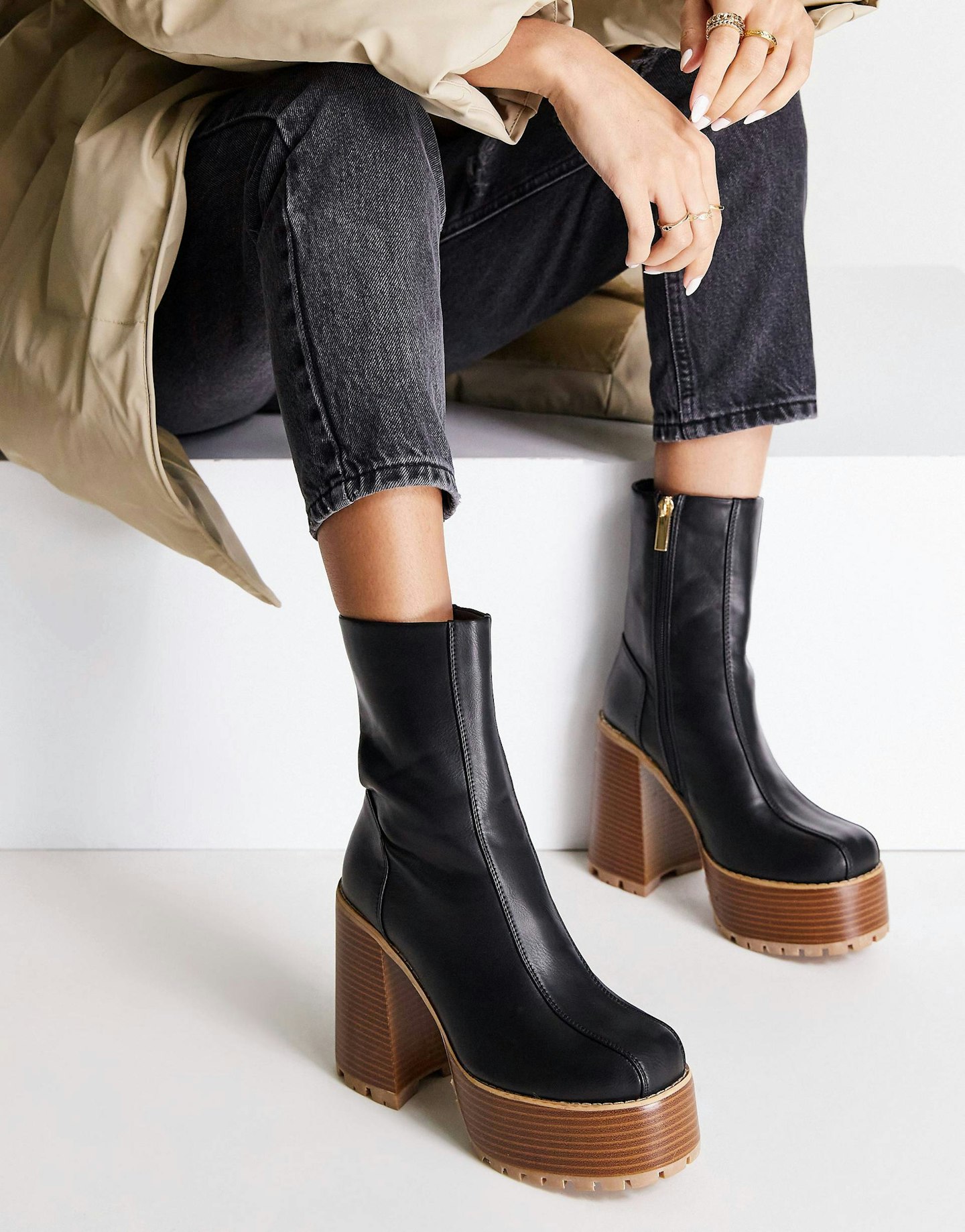 ASOS Design, Emotive High-Heeled Platform Ankle Boots