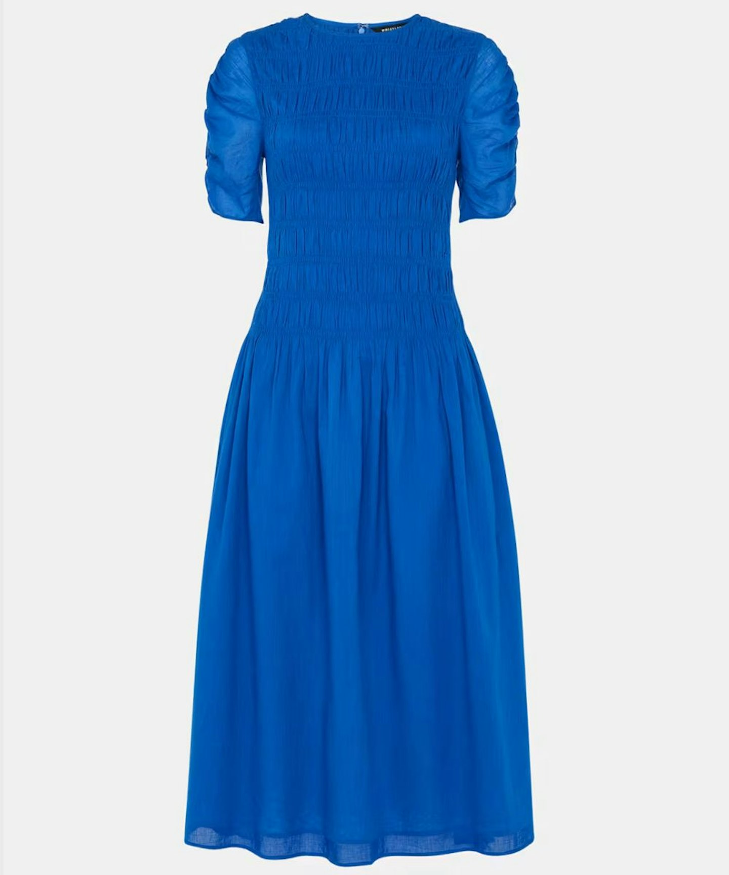 Whistles Blue Avery Smocked Dress