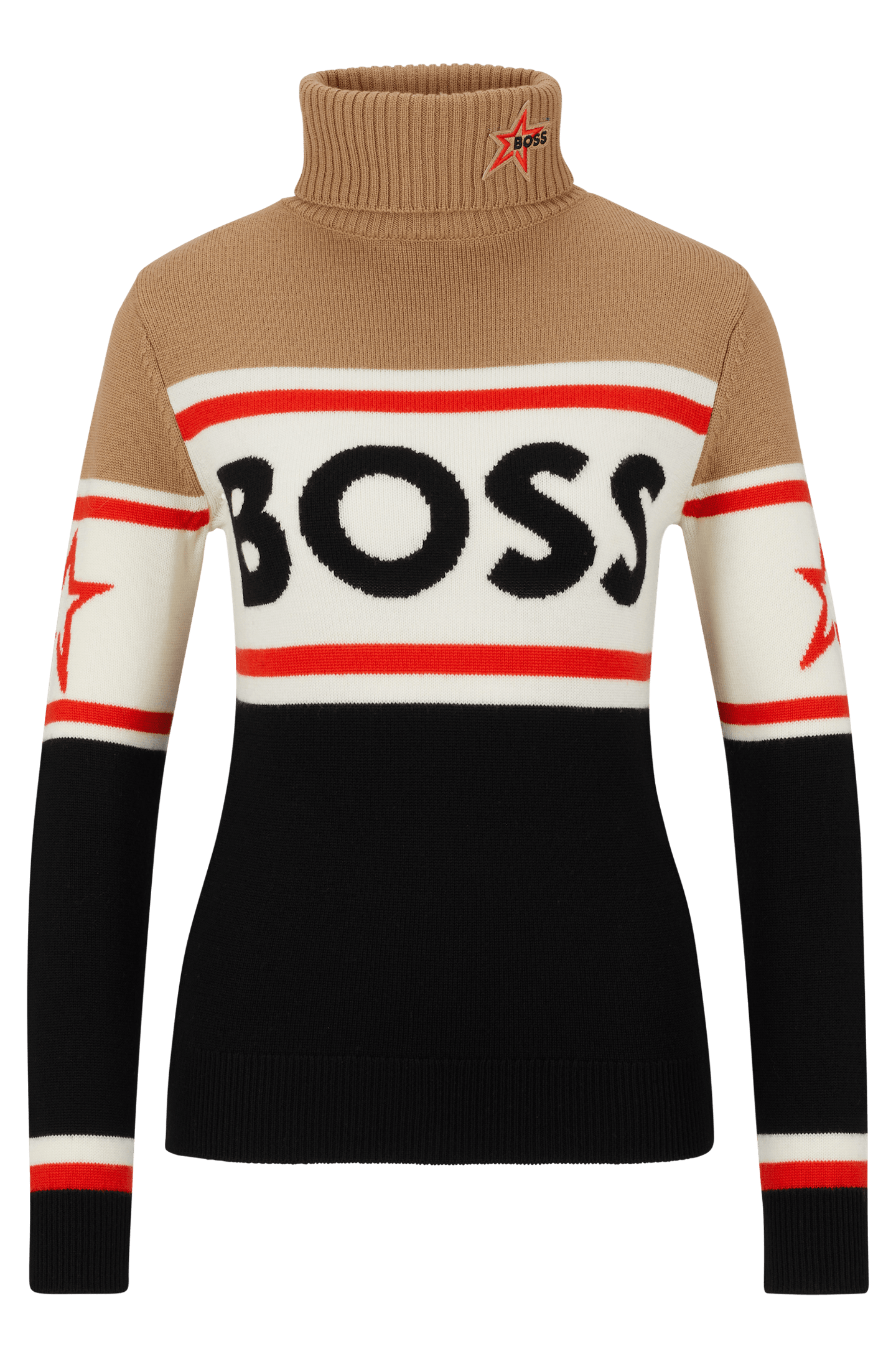 Beige Logo Sweater In Merino Wool