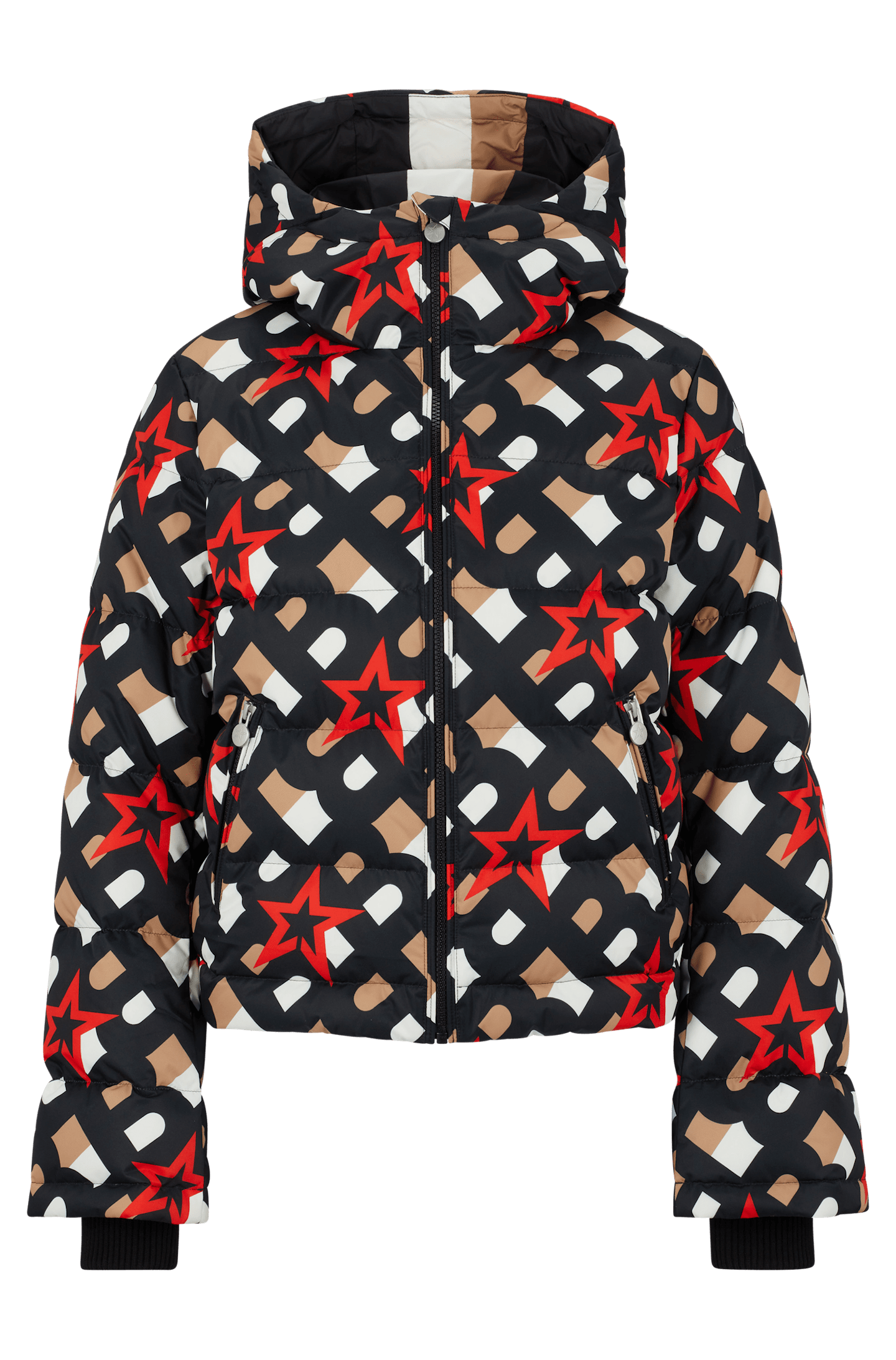 Black Patterned Jacket With Capsule Detailing