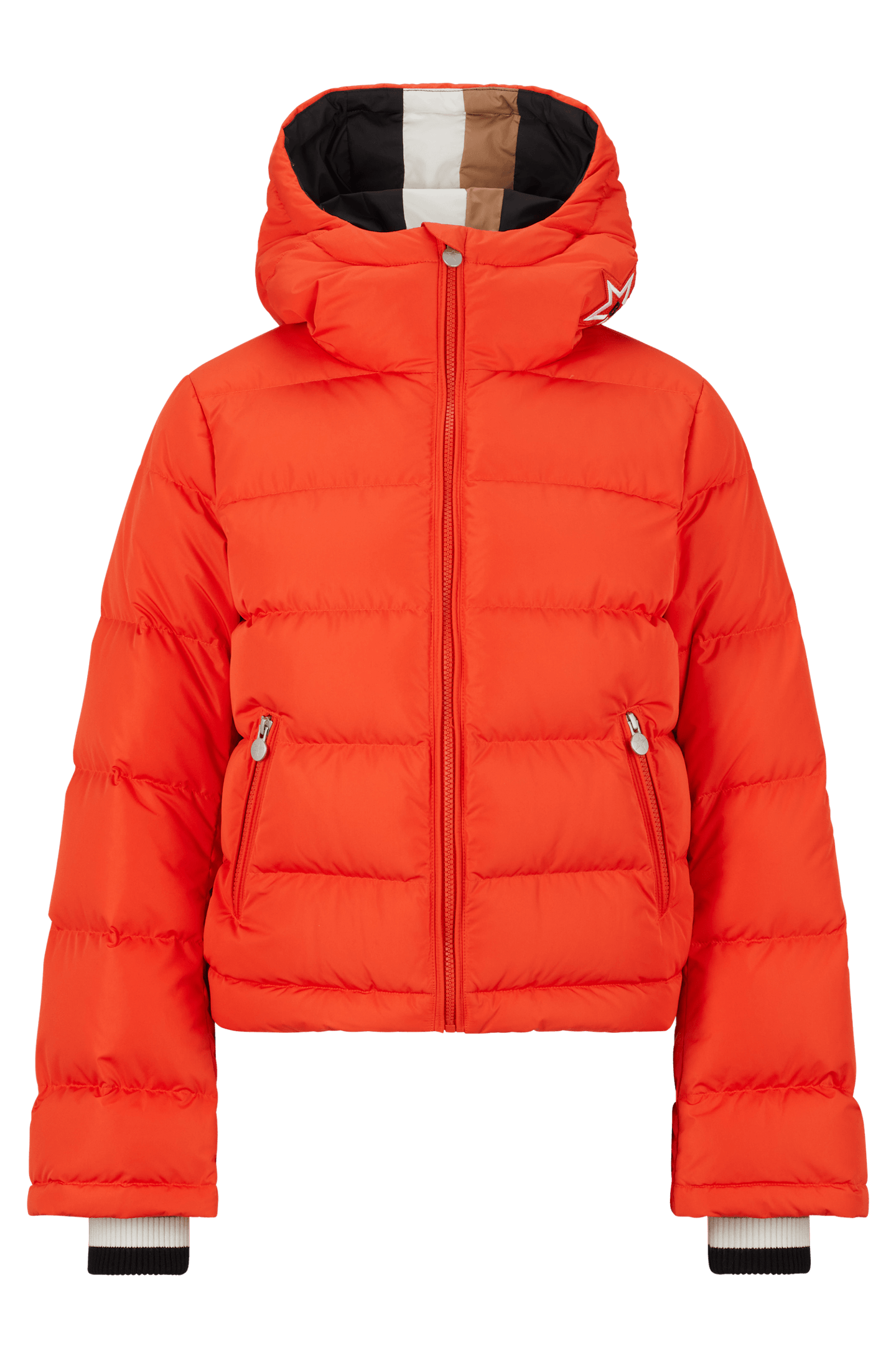 Orange Hooded Jacket With Capsule Detailing