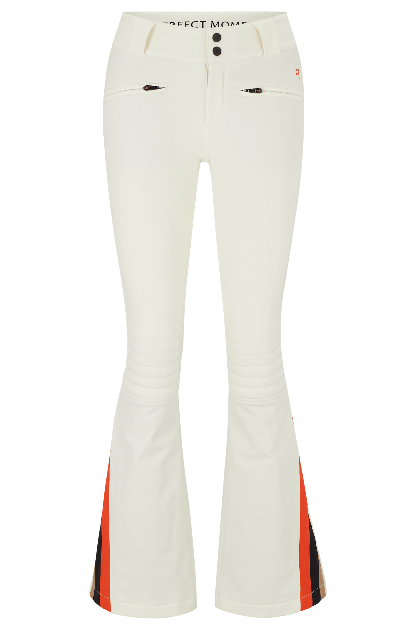 White Ski Trousers With Capsule Detailing
