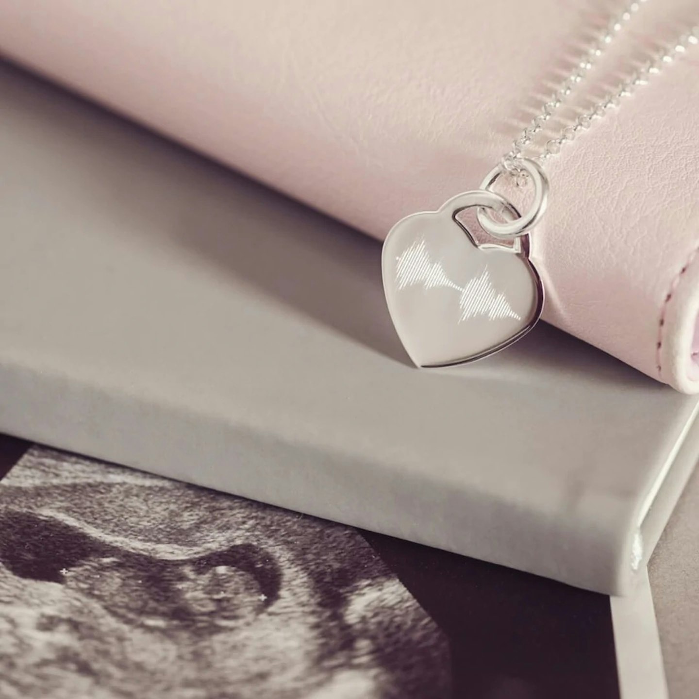 Hand On Heart, Baby Heartbeat Heart Necklace